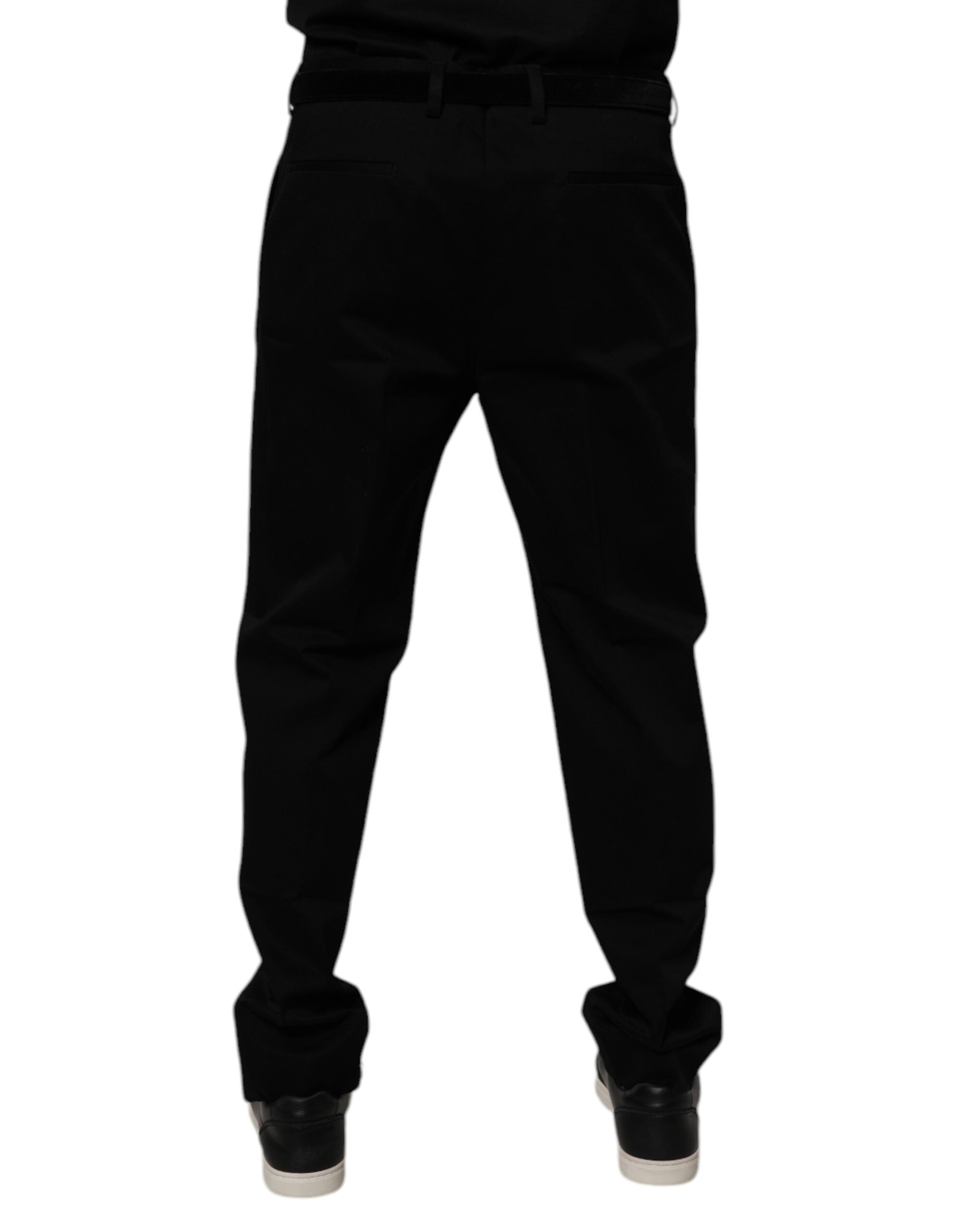Dolce & Gabbana Black Cotton Men Skinny Dress Formal Men's Pants