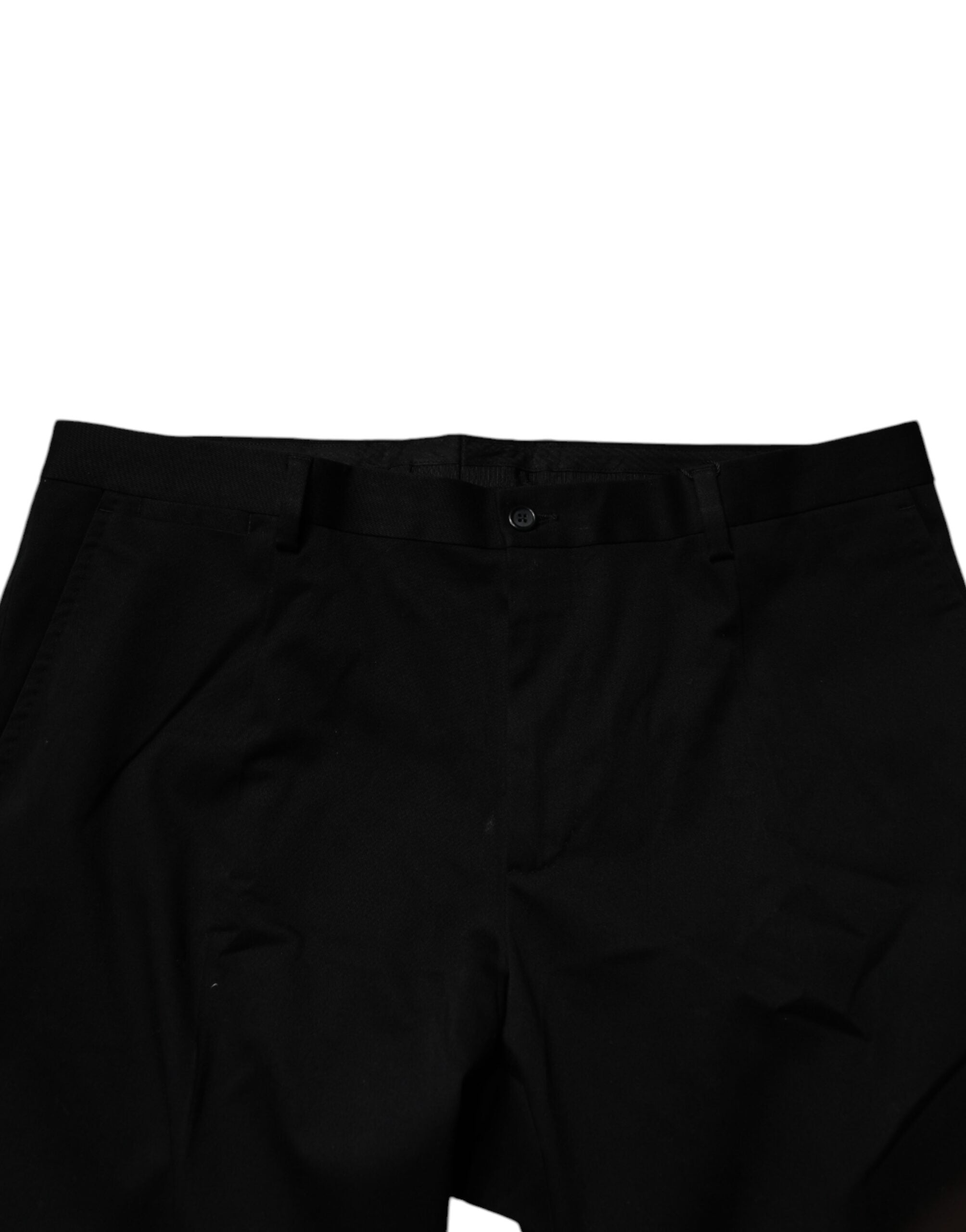 Dolce & Gabbana Black Cotton Men Skinny Dress Formal Men's Pants