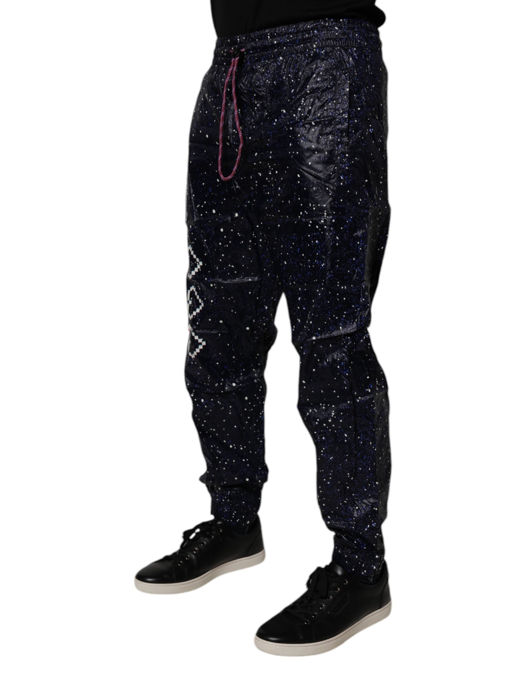 Dolce & Gabbana Dark Blue DG Game Print Cotton Jogger Men's Pants (Pre-Owned)