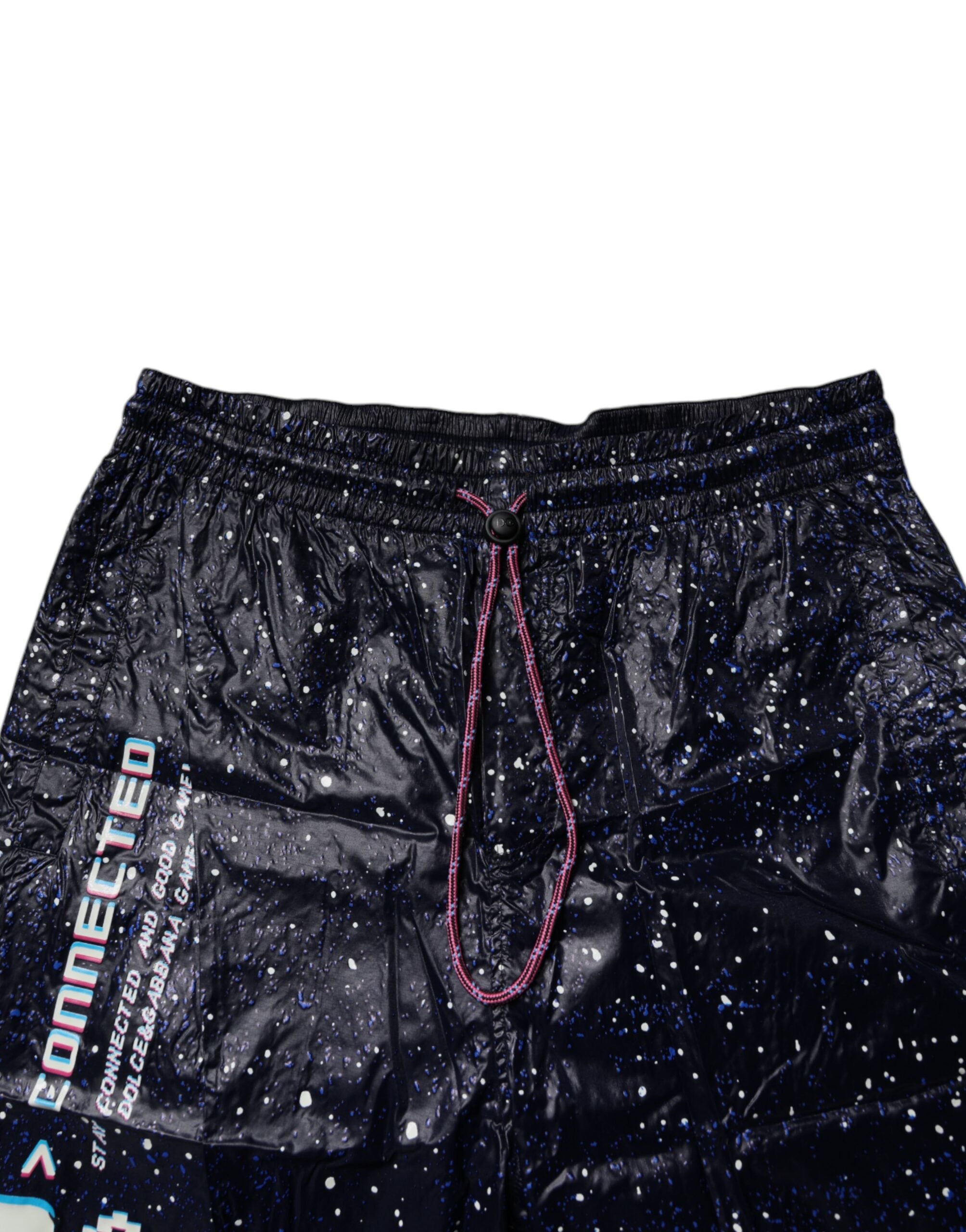 Dolce & Gabbana Dark Blue DG Game Print Cotton Jogger Men's Pants (Pre-Owned)