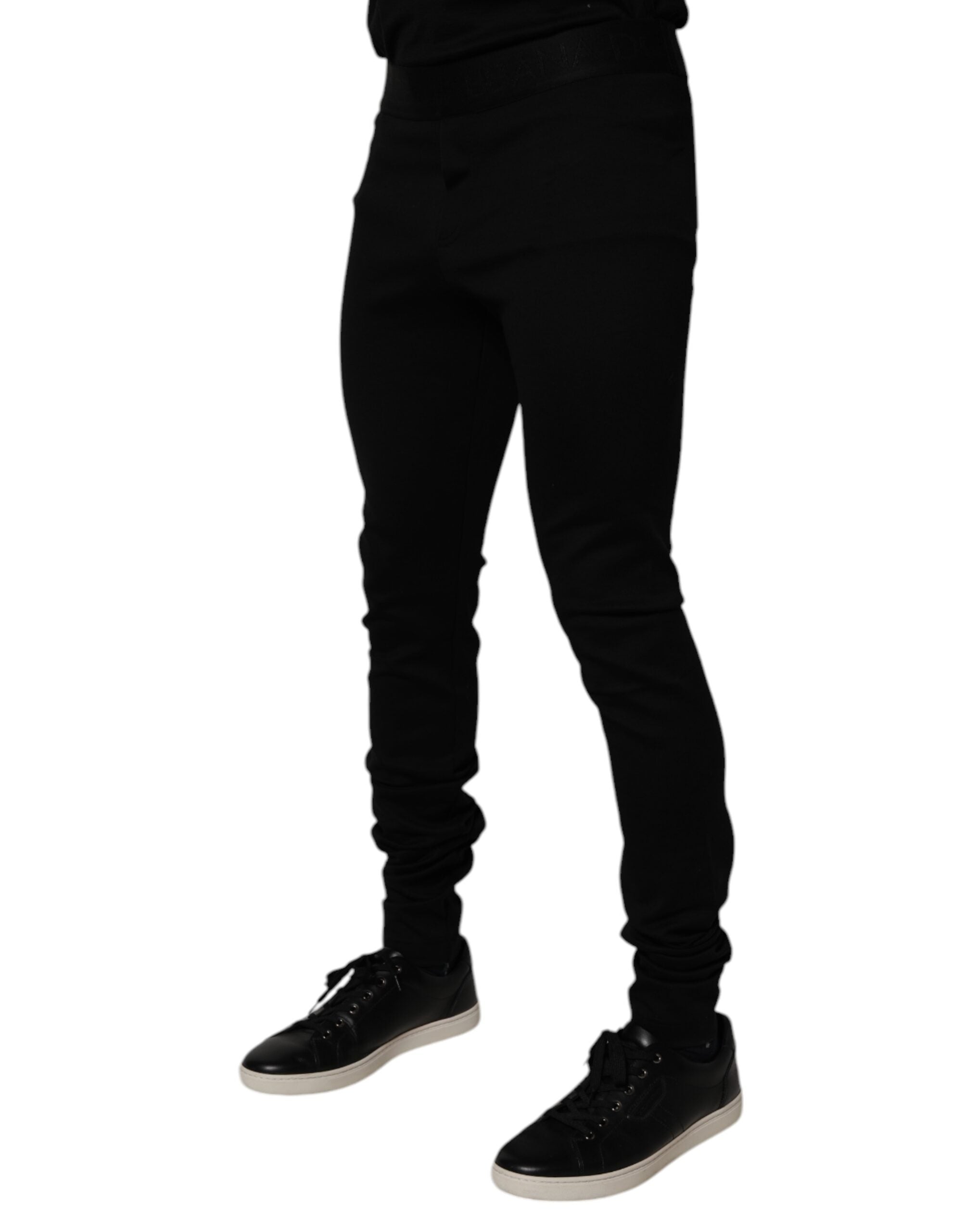 Dolce & Gabbana Black Cotton Jogger Men SweatMen's Men's Pants (Pre-Owned)