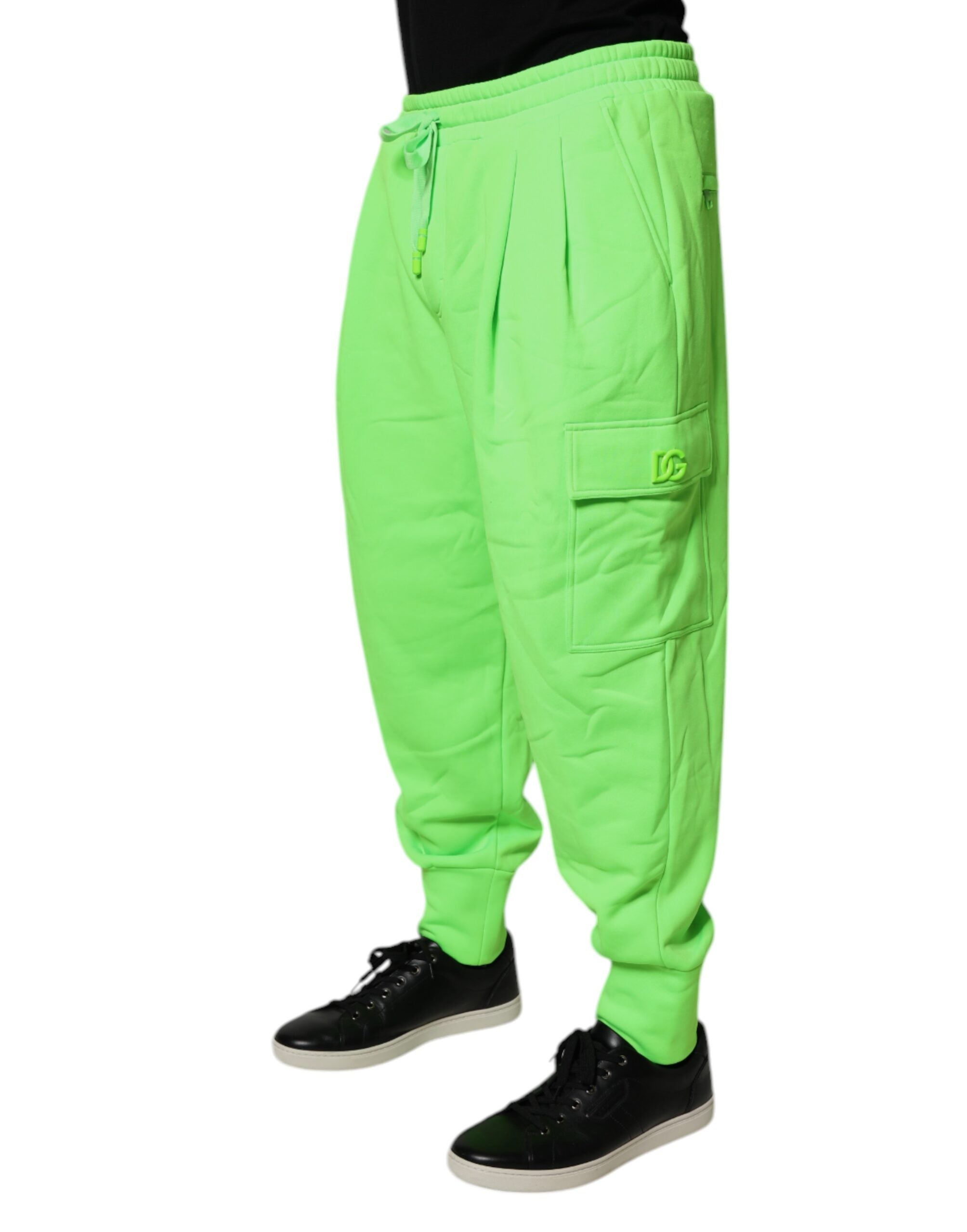Dolce & Gabbana Neon Green Cargo Jogger Men SweatMen's Men's Pants