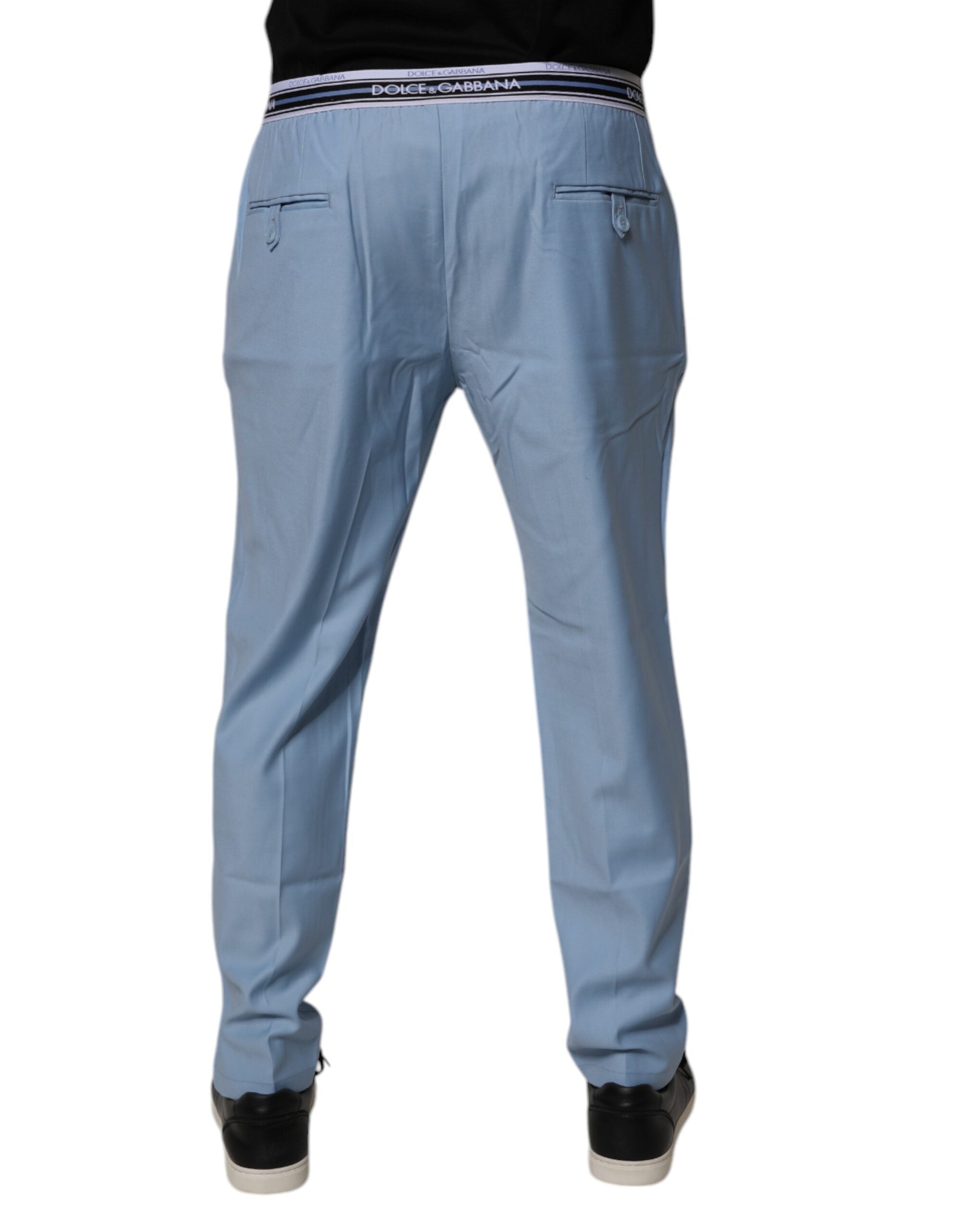 Dolce & Gabbana Blue Cotton Stretch Chino Men's Pants