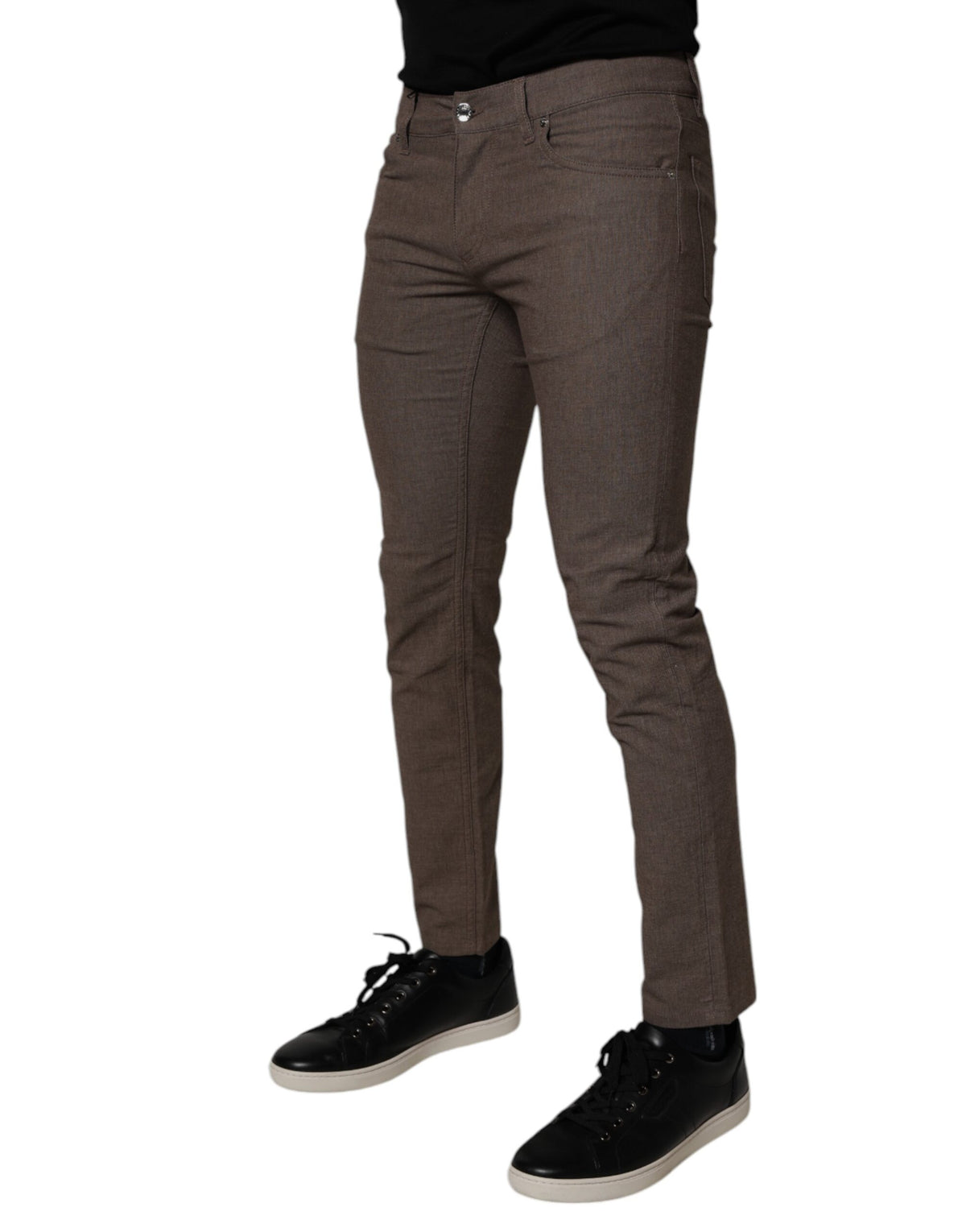 Dolce & Gabbana Brown Cotton Stretch Chino Men's Pants