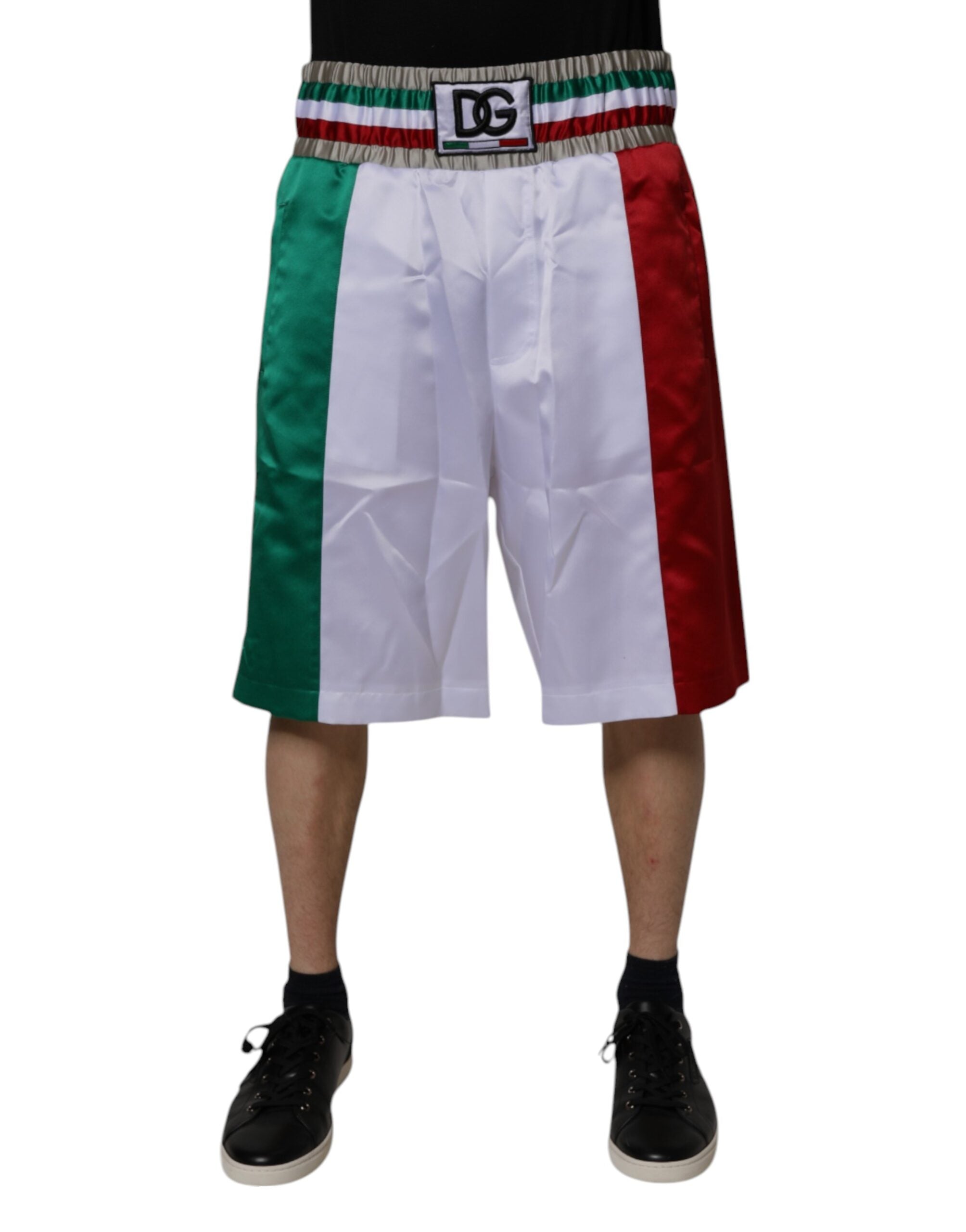Dolce & Gabbana Multicolor Italia Polyester Bermuda Men's Shorts