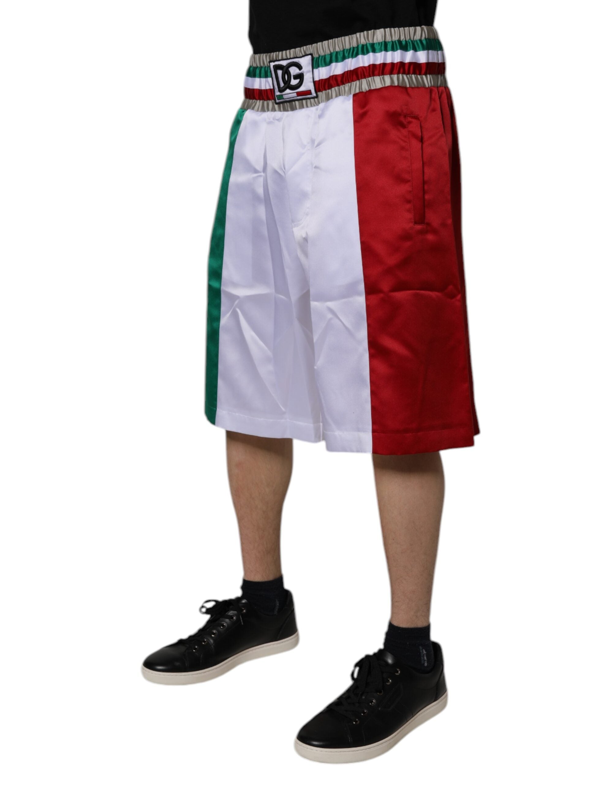 Dolce & Gabbana Multicolor Italia Polyester Bermuda Men's Shorts