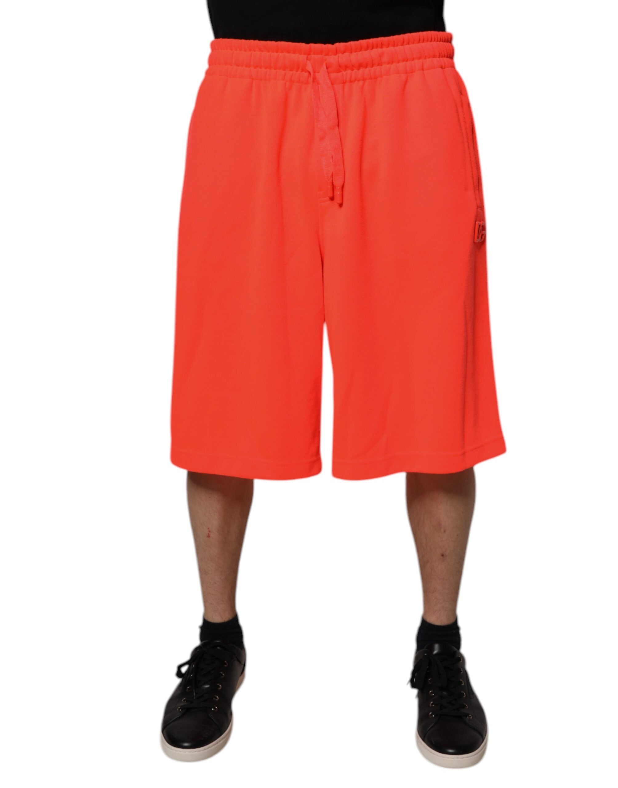 Dolce & Gabbana Red Polyester Mid Waist Men Bermuda Men's Shorts (Pre-Owned)