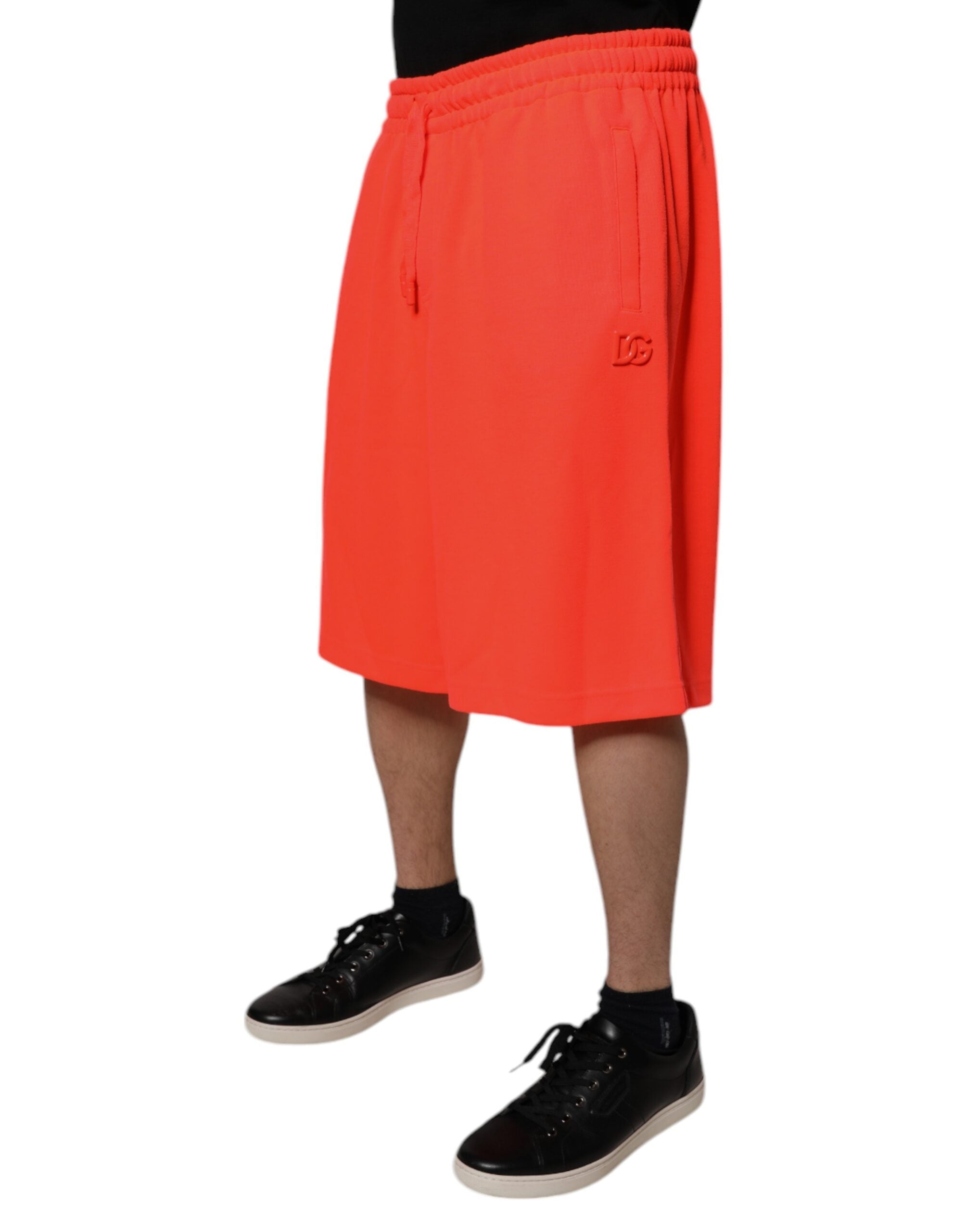Dolce & Gabbana Red Polyester Mid Waist Men Bermuda Men's Shorts (Pre-Owned)