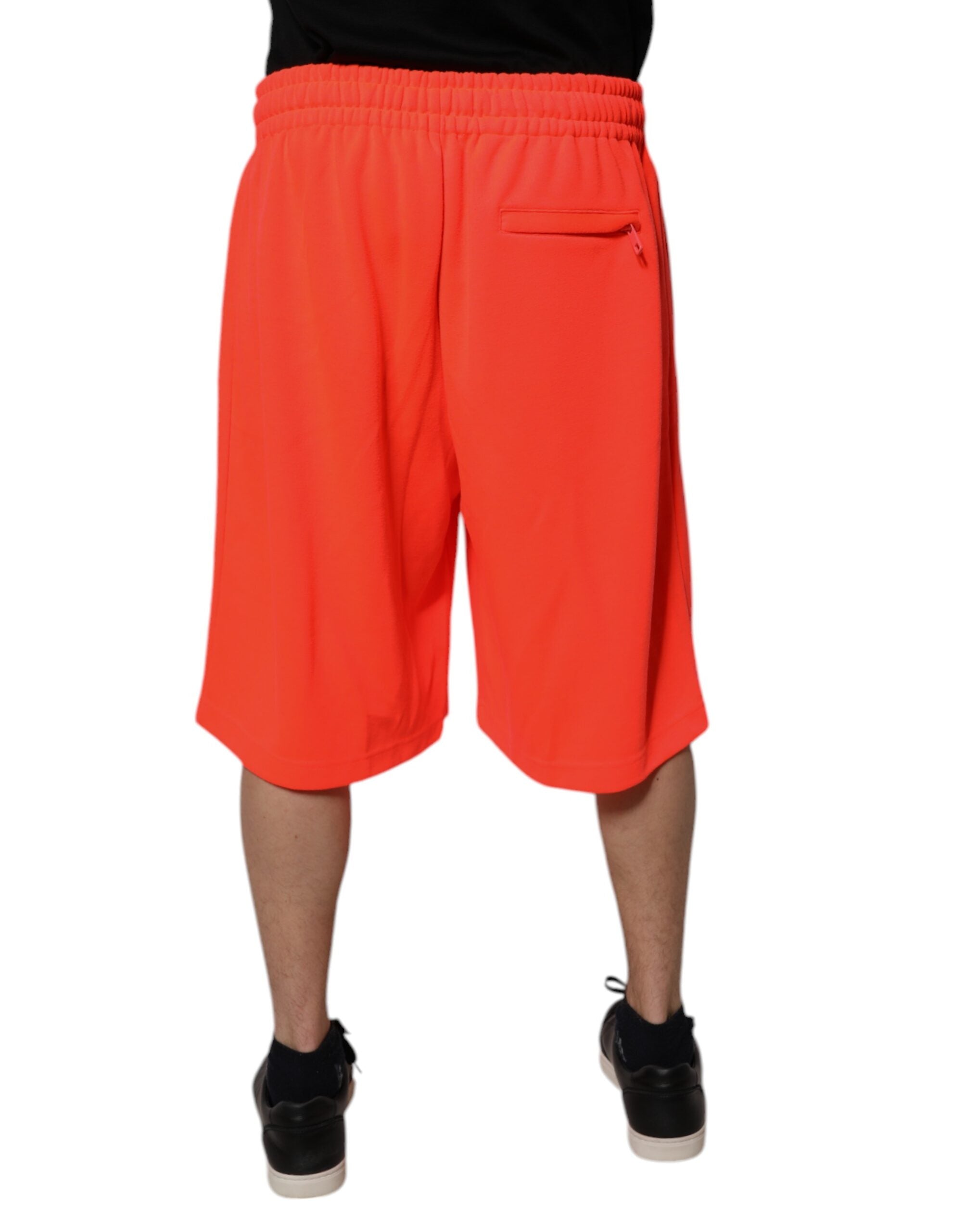 Dolce & Gabbana Red Polyester Mid Waist Men Bermuda Men's Shorts (Pre-Owned)