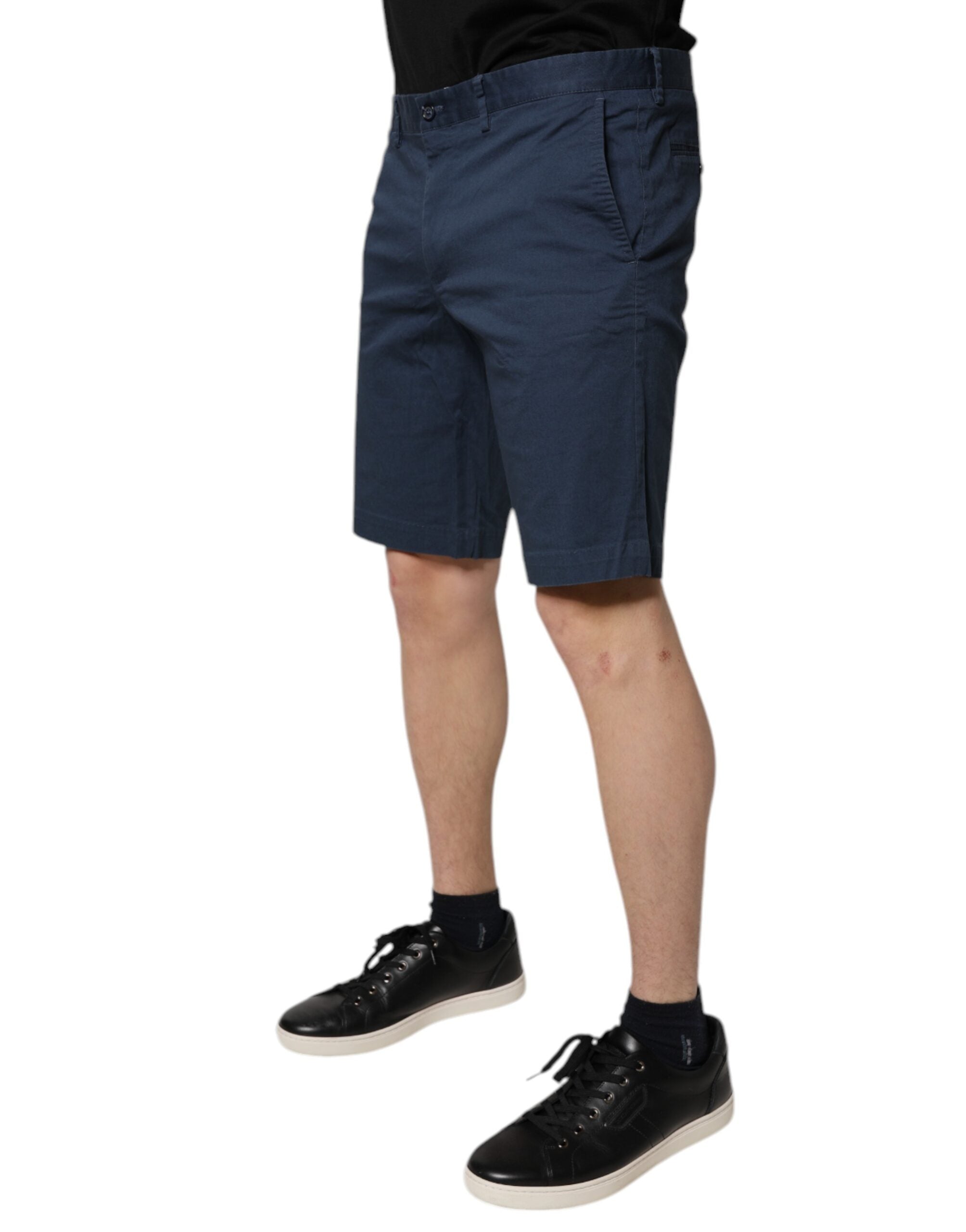 Dolce & Gabbana Blue Cotton Mid Waist Men Bermuda Men's Shorts