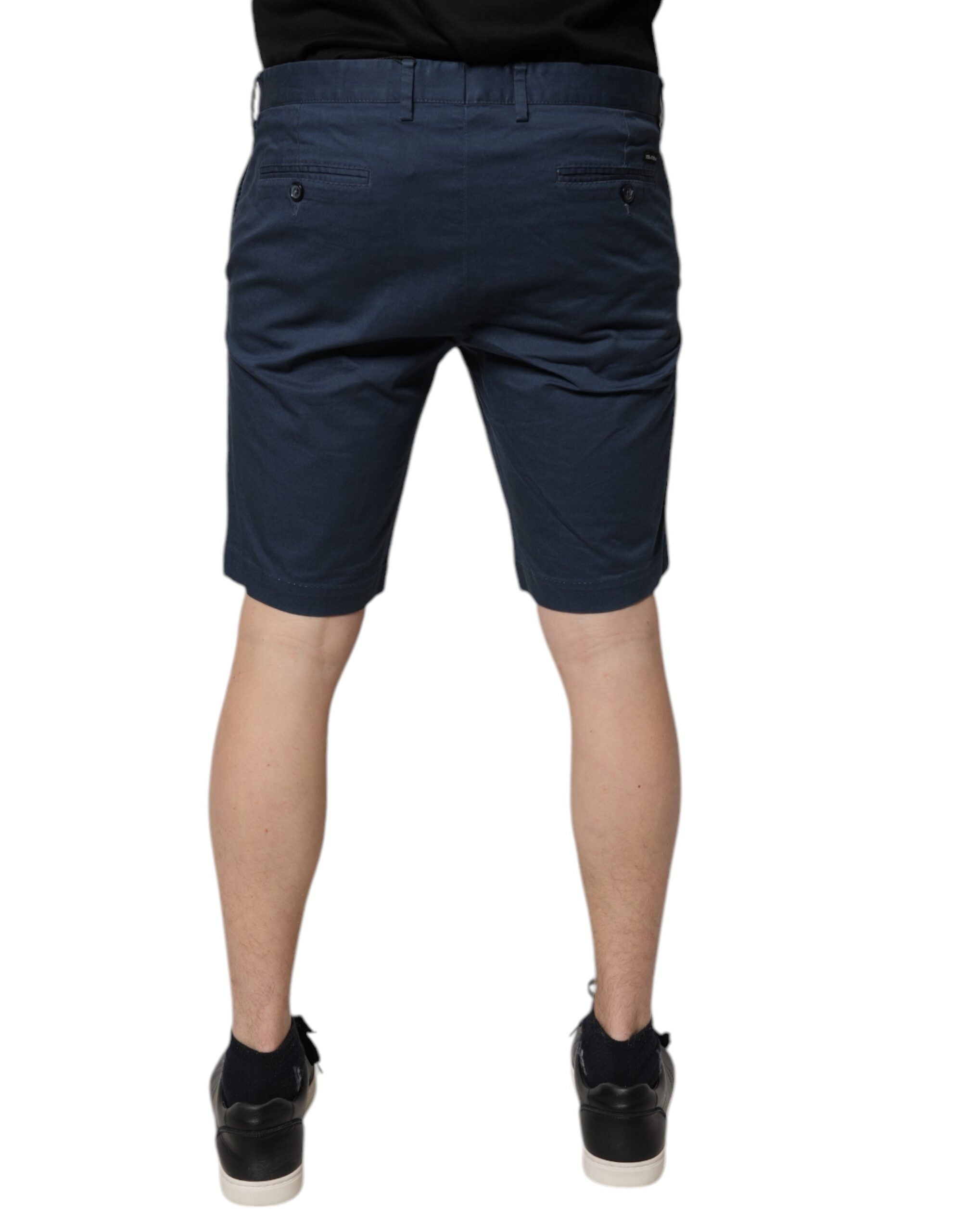 Dolce & Gabbana Blue Cotton Mid Waist Men Bermuda Men's Shorts