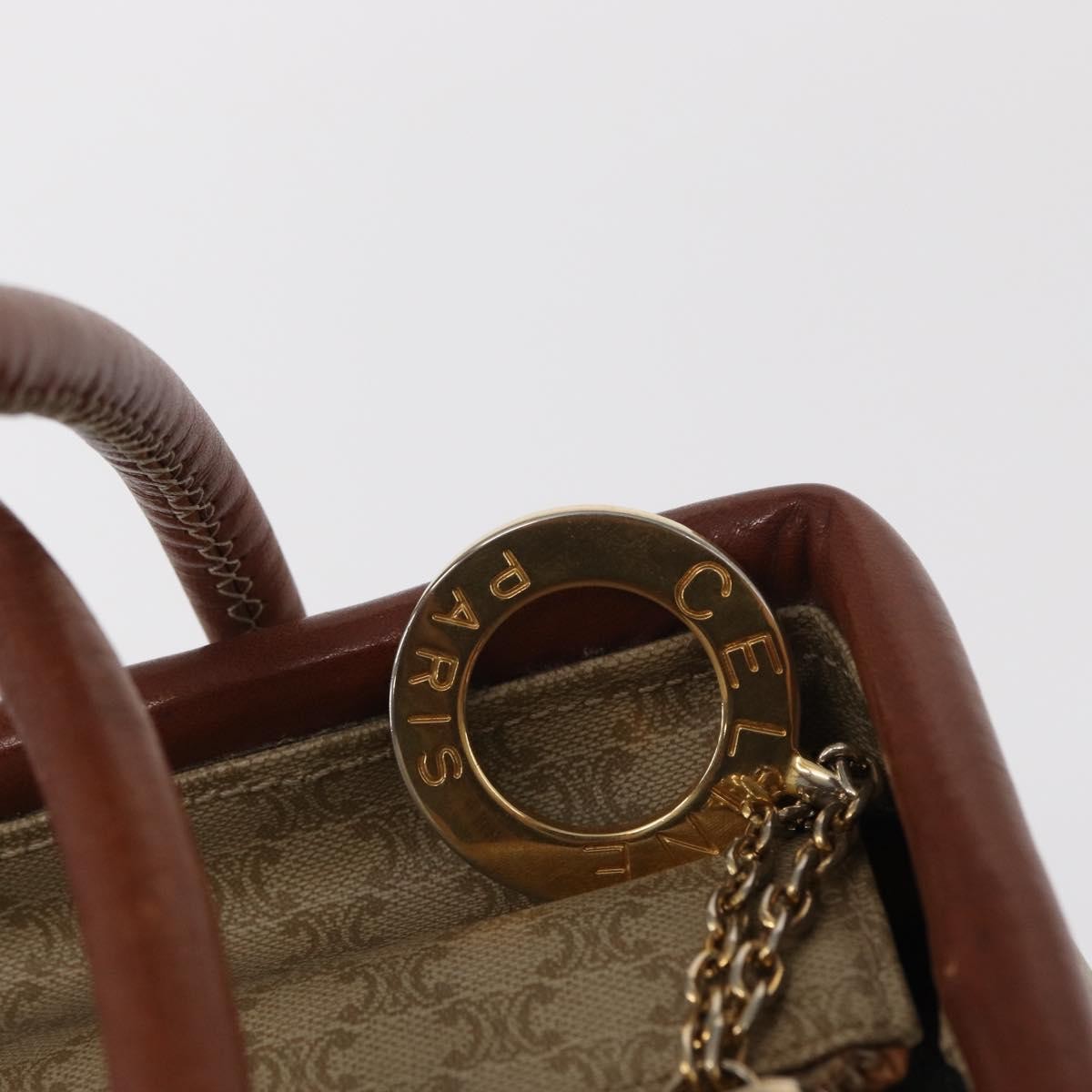Celine Vintage Macadam Canvas Beige Canvas Backpack Bag (Pre-Owned)