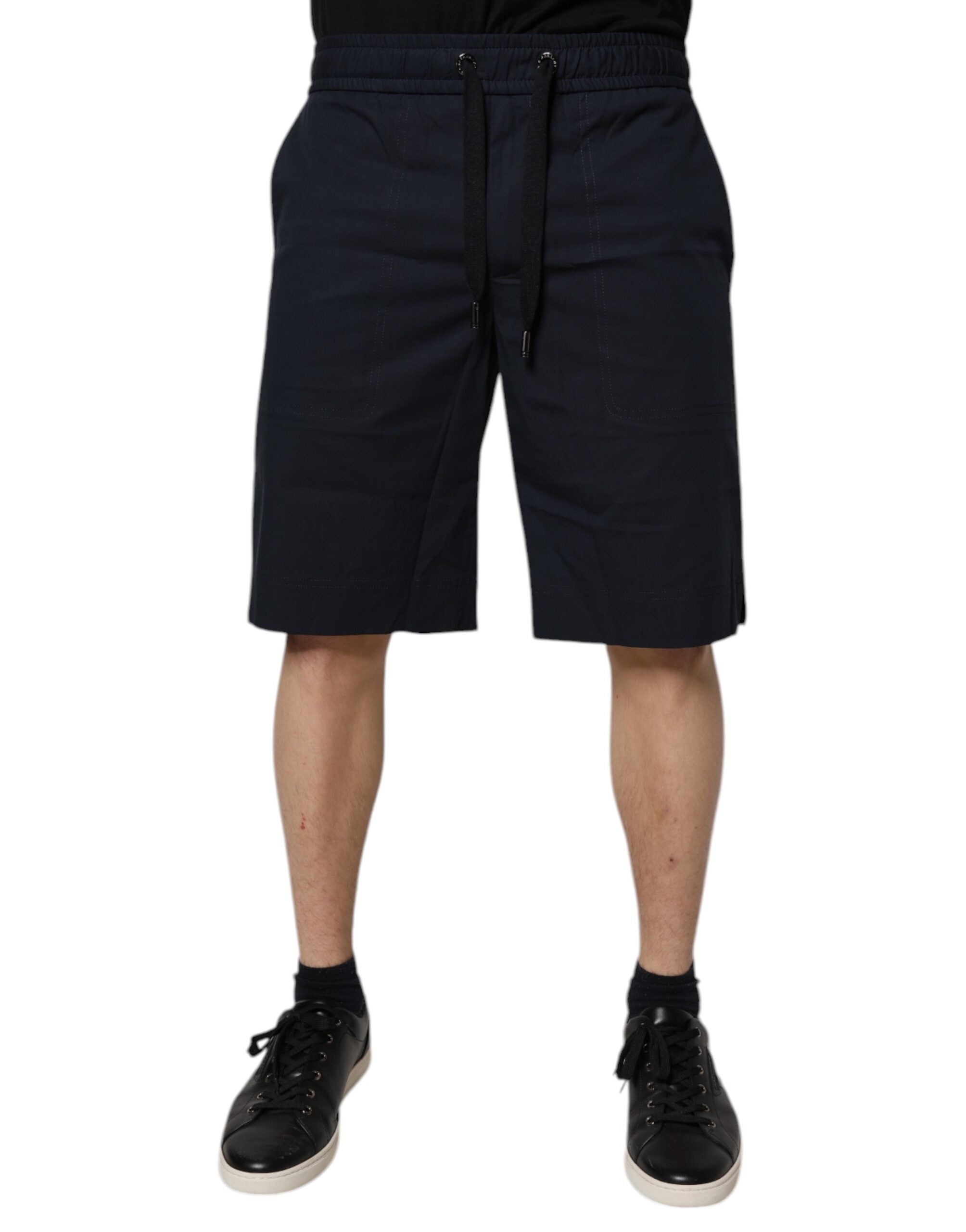 Dolce & Gabbana Dark Blue Cotton Bermuda SweatMen's Men's Shorts