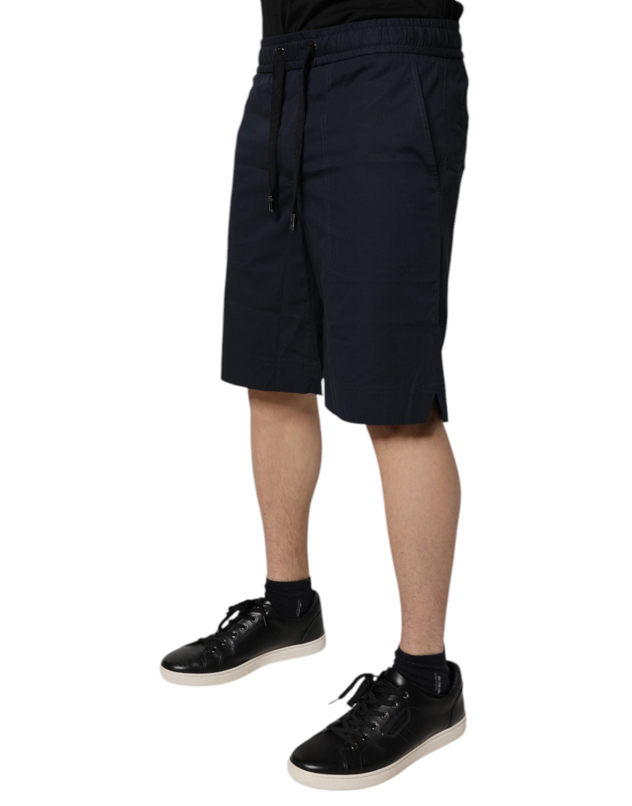 Dolce & Gabbana Dark Blue Cotton Bermuda SweatMen's Men's Shorts