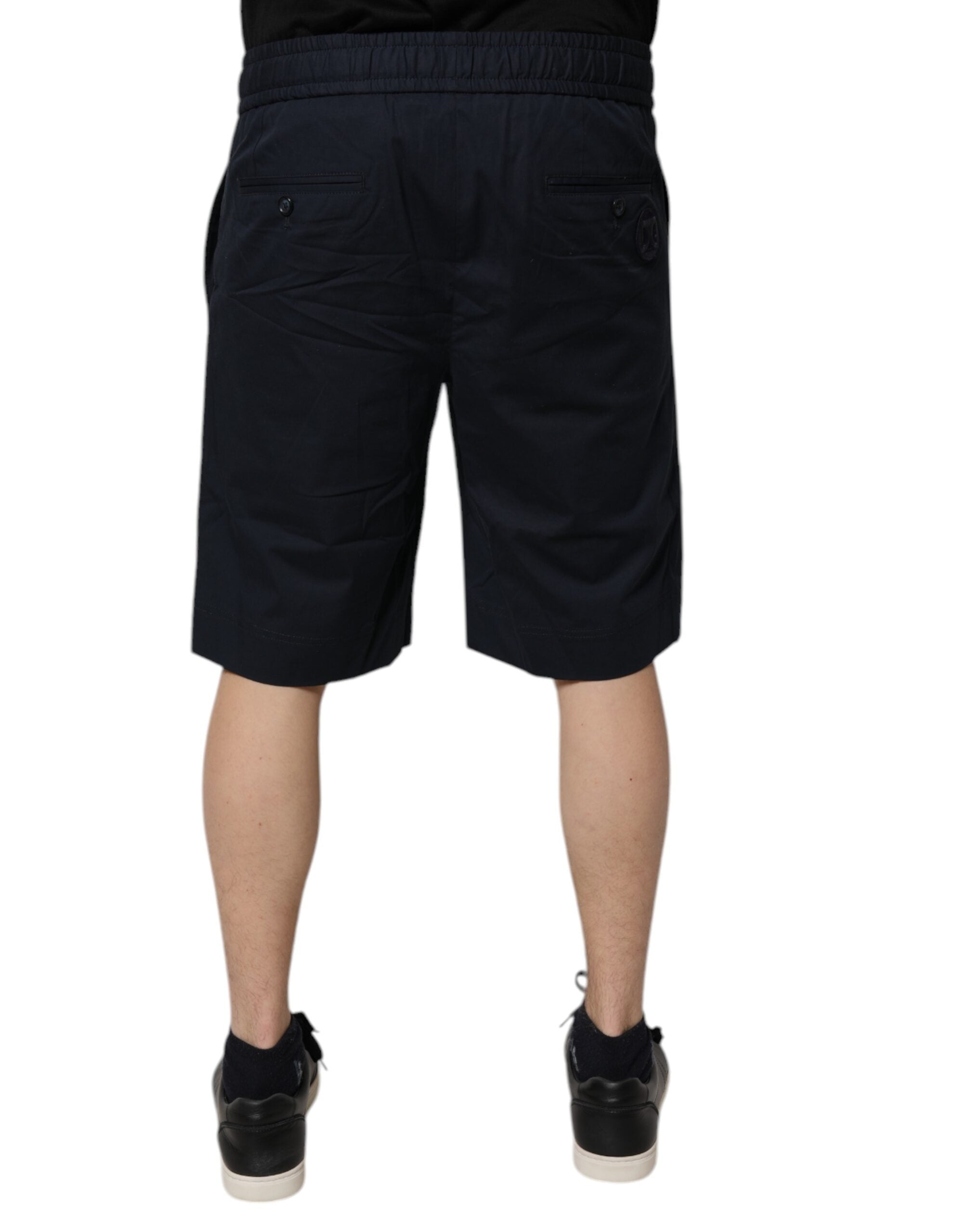 Dolce & Gabbana Dark Blue Cotton Bermuda SweatMen's Men's Shorts