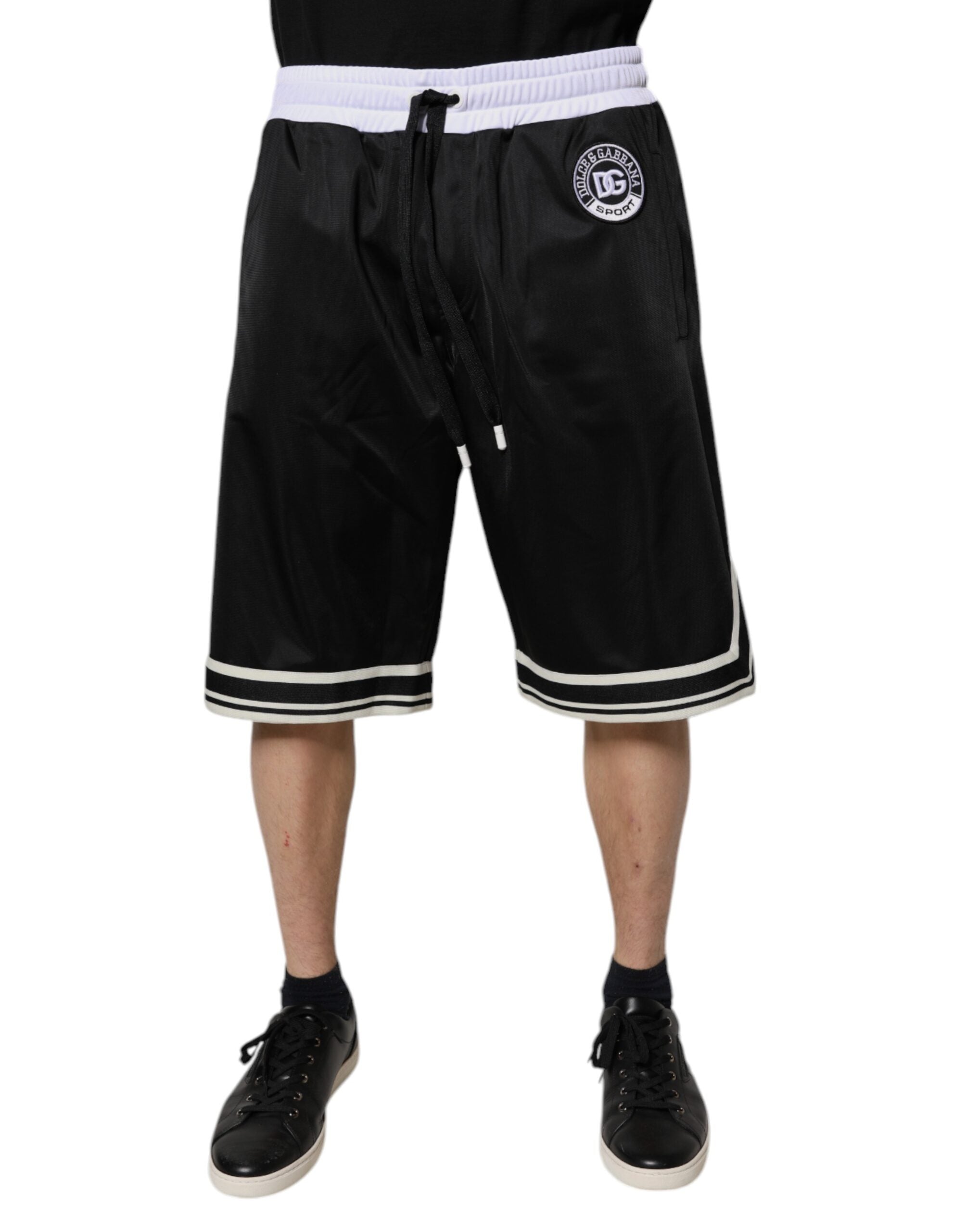 Dolce & Gabbana Black White Men Bermuda SweatMen's Men's Shorts
