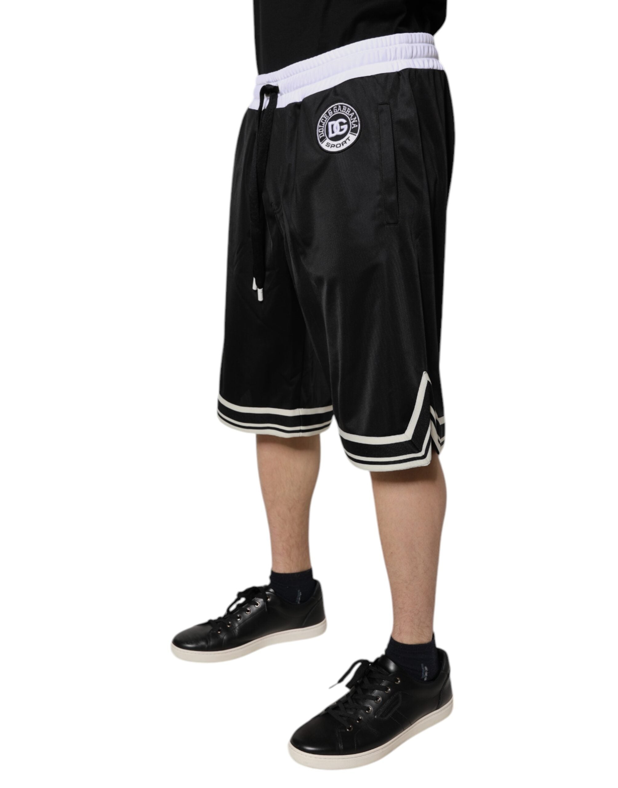 Dolce & Gabbana Black White Men Bermuda SweatMen's Men's Shorts