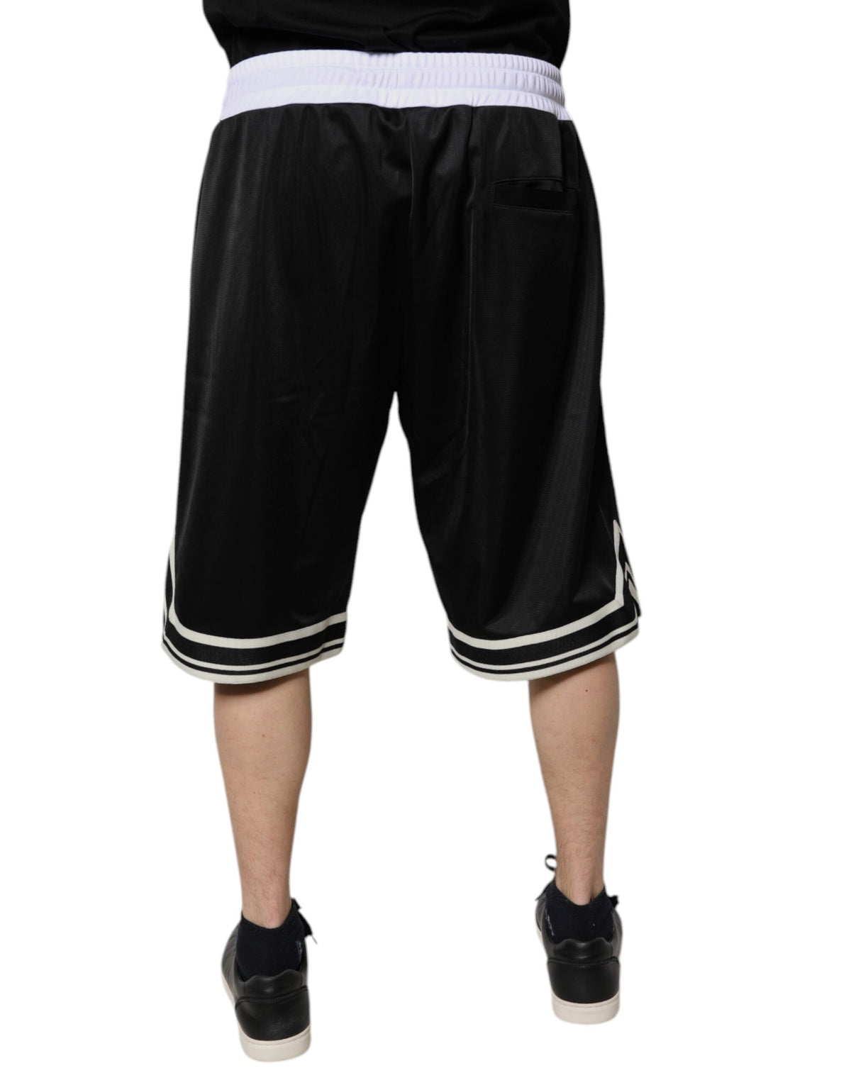Dolce & Gabbana Black White Men Bermuda SweatMen's Men's Shorts