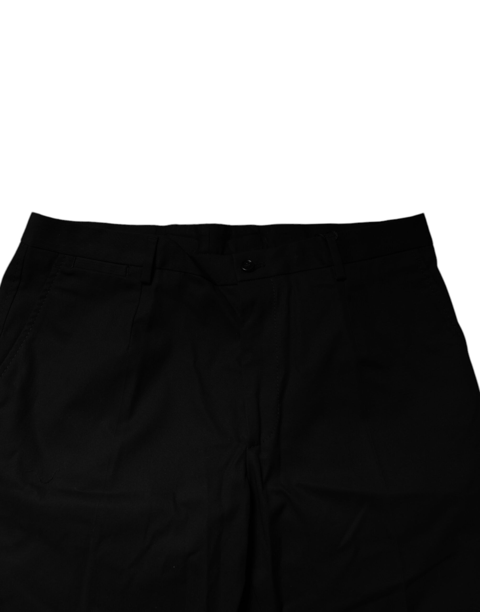 Dolce & Gabbana Black Cotton Stretch Mid Waist Bermuda Men's Shorts
