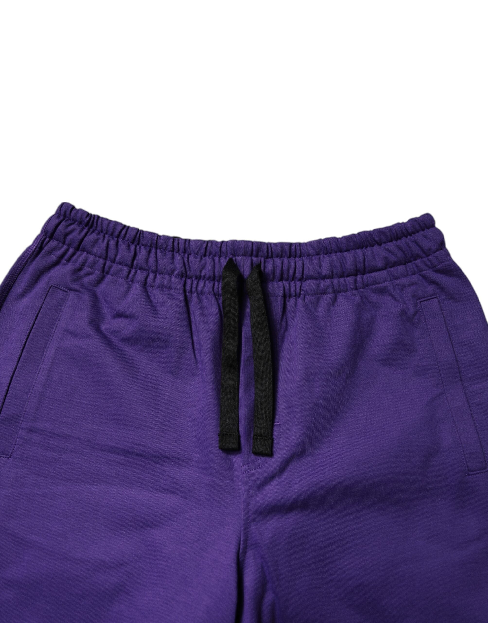 Dolce & Gabbana Purple Cotton Men Bermuda SweatMen's Men's Shorts (Pre-Owned)