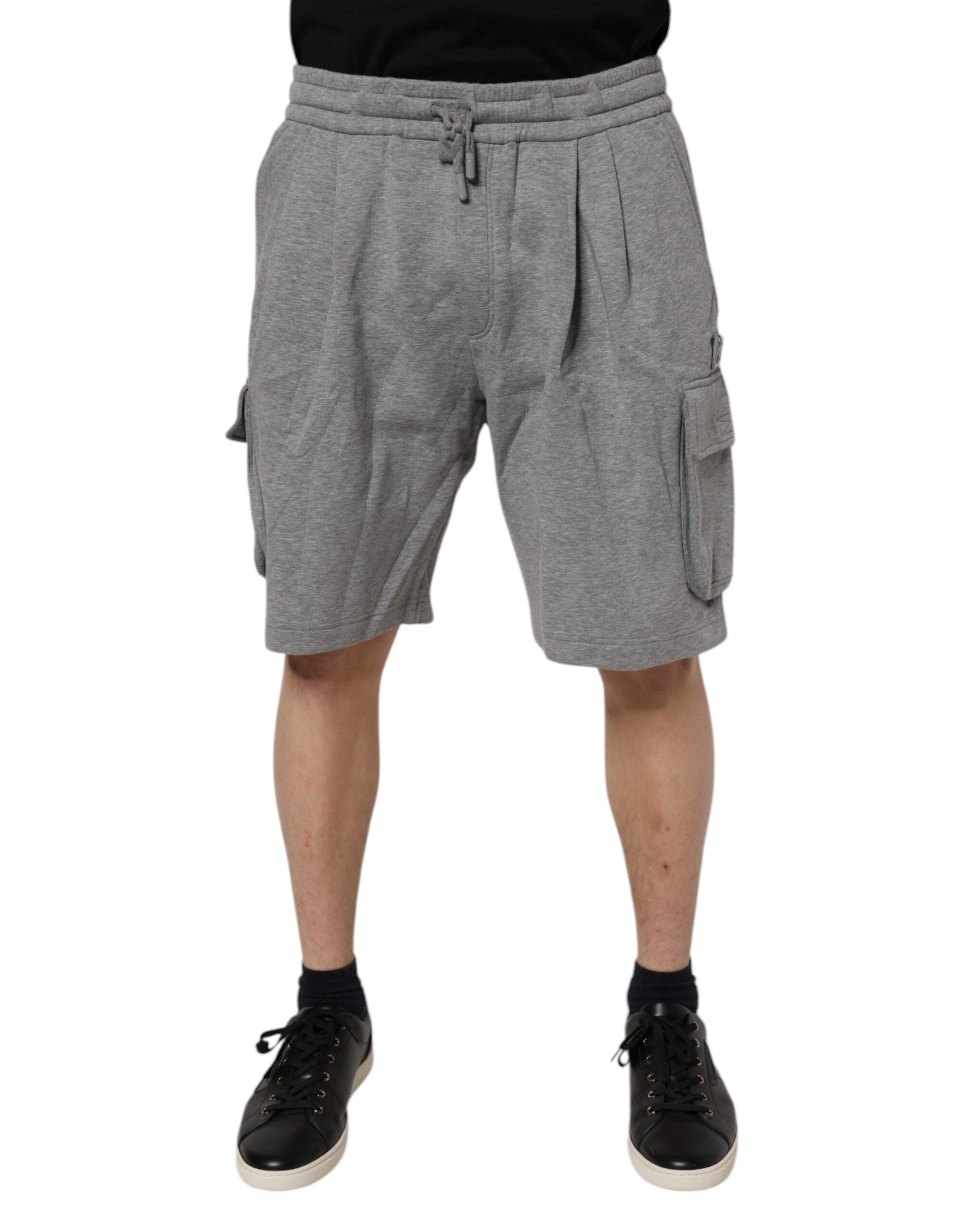 Dolce & Gabbana Gray Cotton Cargo Bermuda SweatMen's Men's Shorts (Pre-Owned)