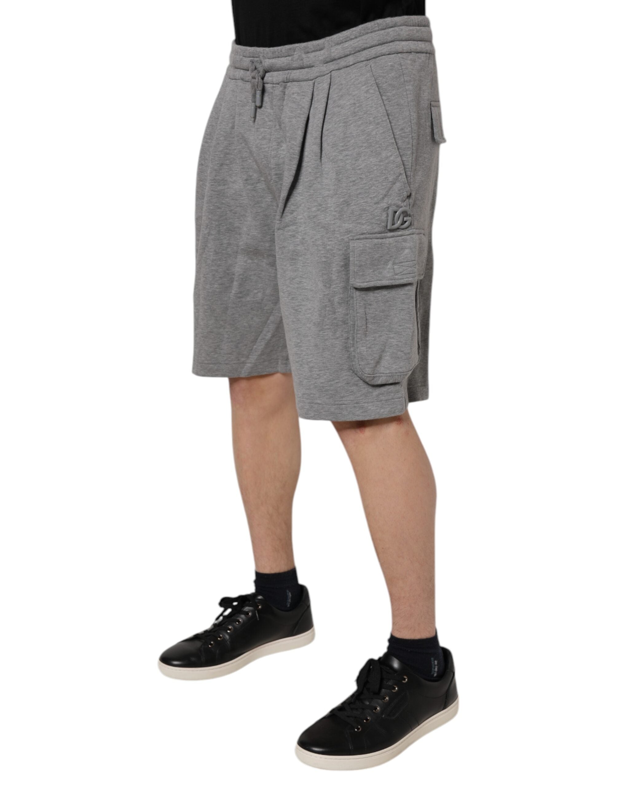 Dolce & Gabbana Gray Cotton Cargo Bermuda SweatMen's Men's Shorts (Pre-Owned)
