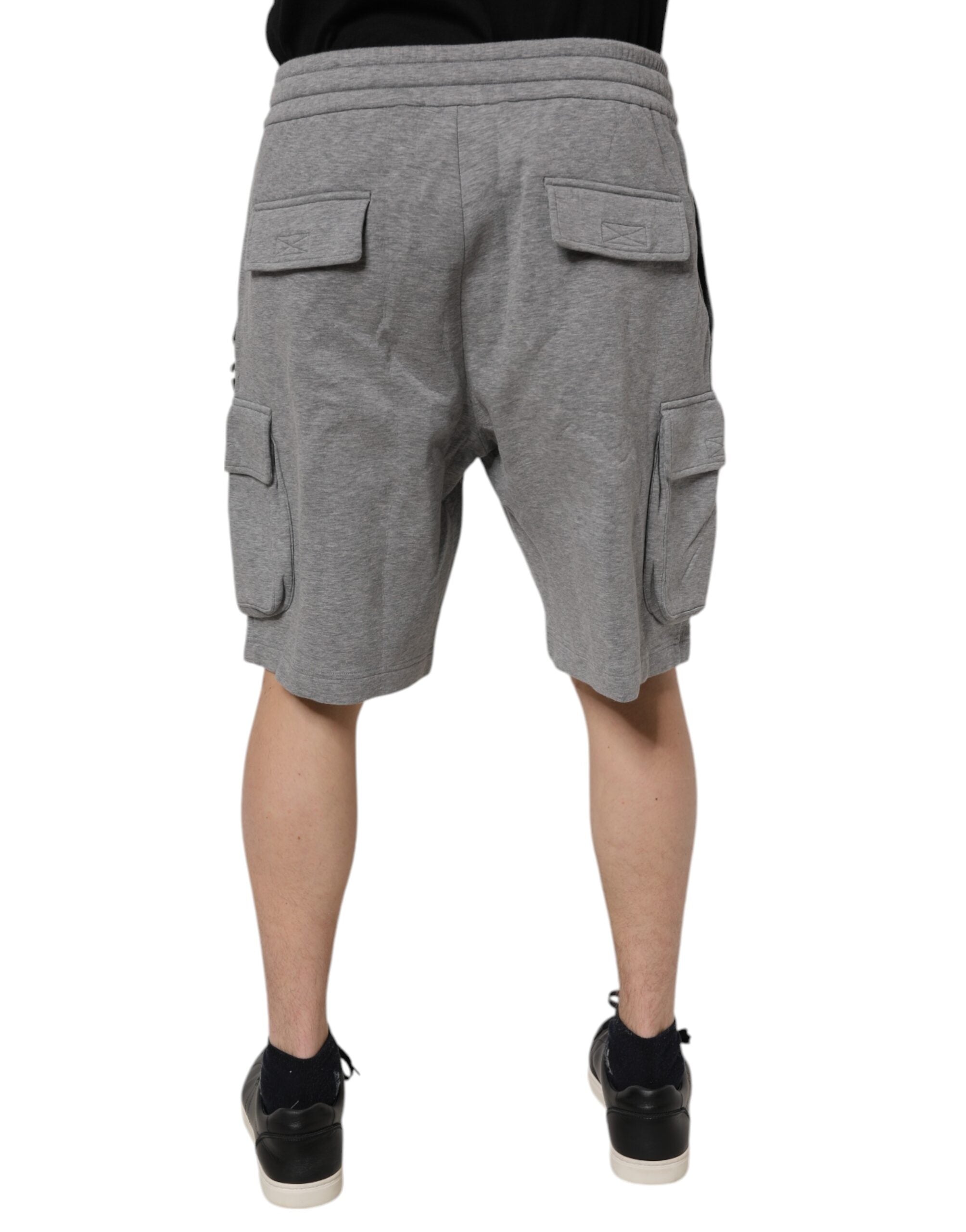 Dolce & Gabbana Gray Cotton Cargo Bermuda SweatMen's Men's Shorts (Pre-Owned)
