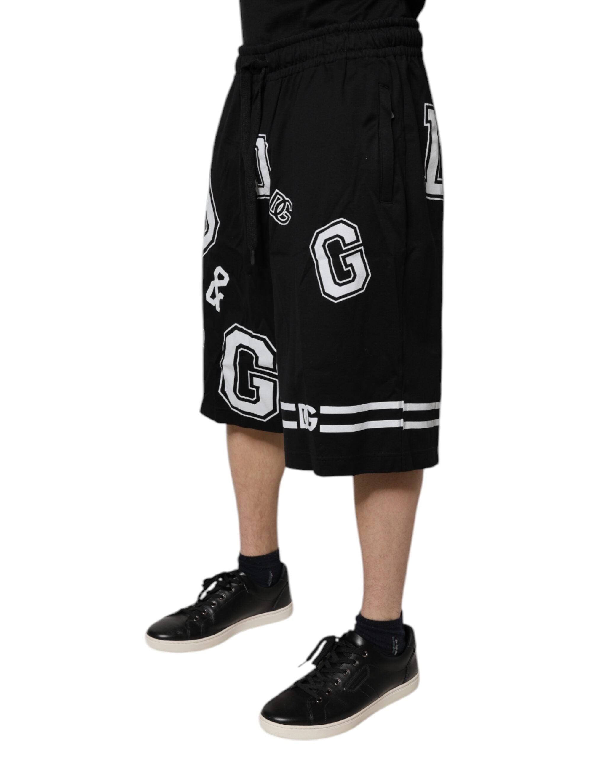 Dolce & Gabbana Black Logo Cotton Bermuda SweatMen's Men's Shorts (Pre-Owned)