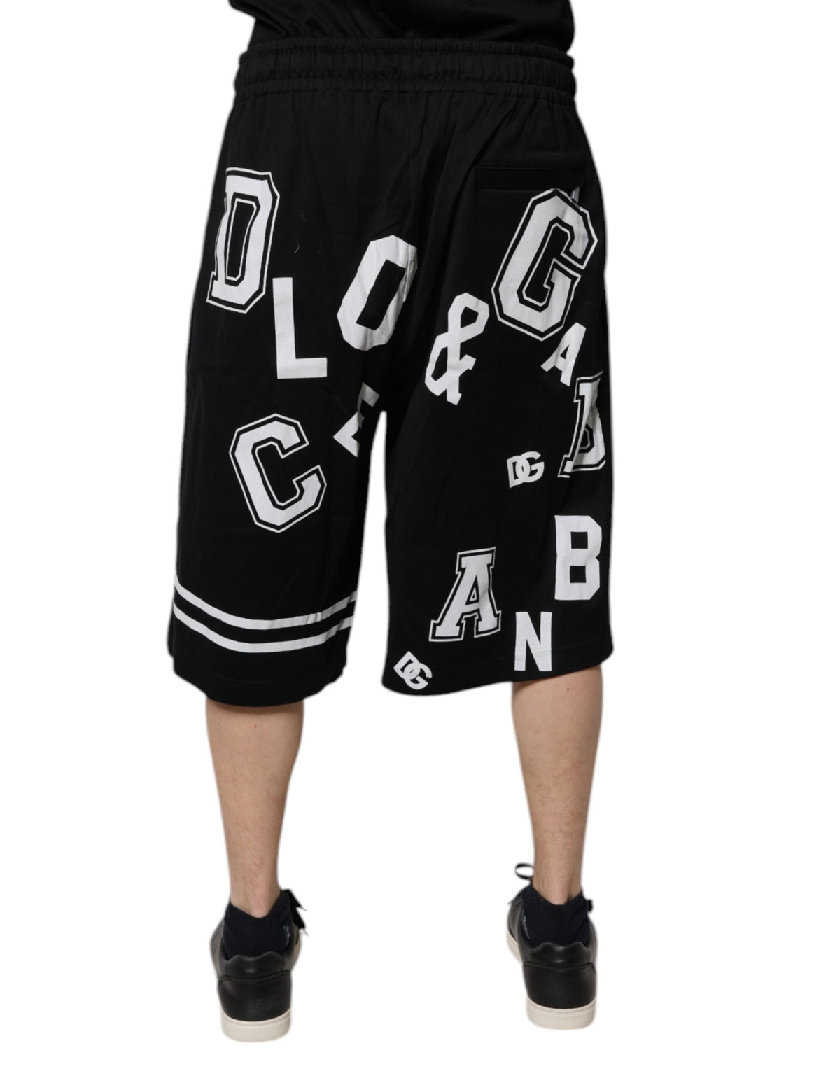 Dolce & Gabbana Black Logo Cotton Bermuda SweatMen's Men's Shorts (Pre-Owned)