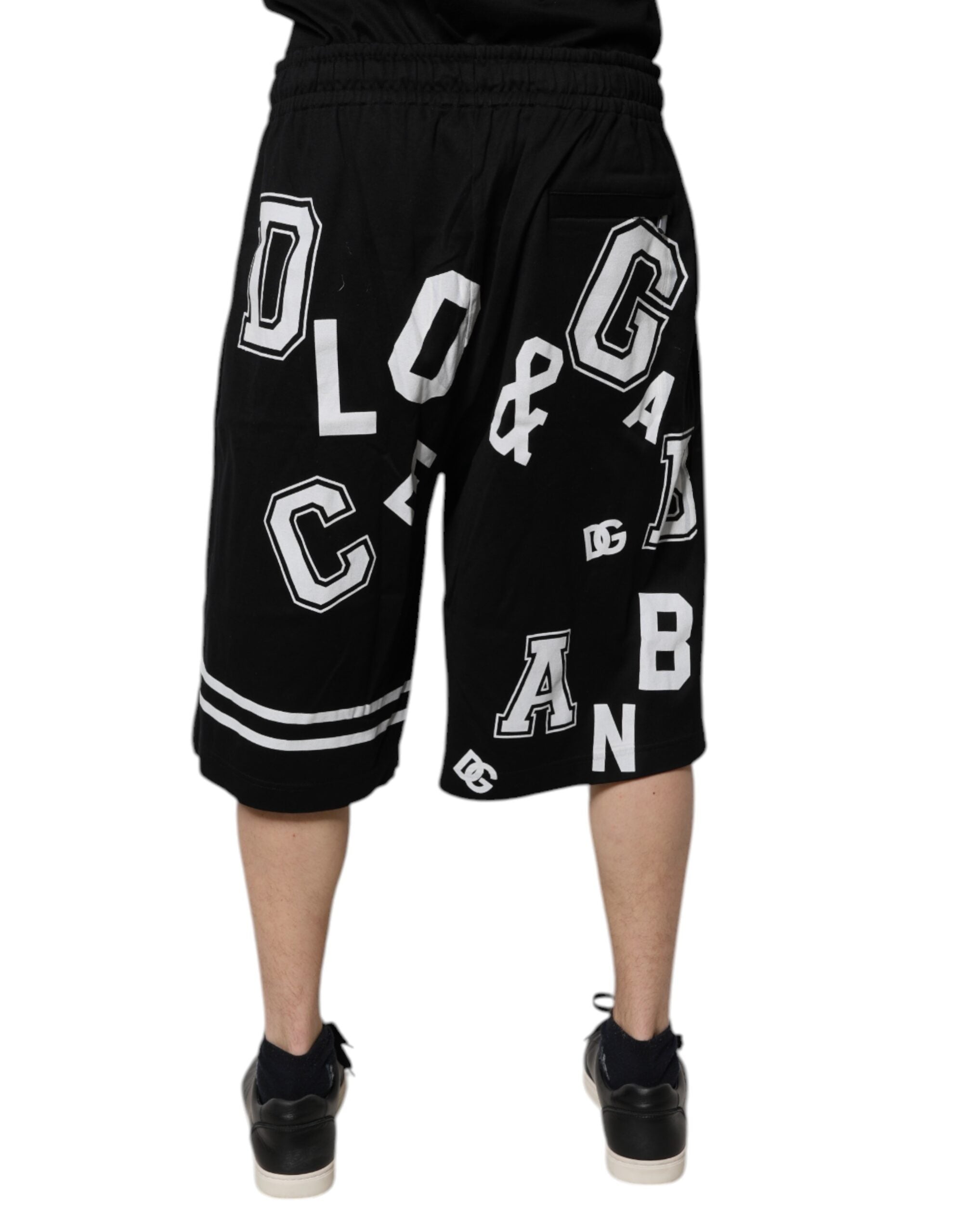 Dolce & Gabbana Black Logo Cotton Bermuda SweatMen's Men's Shorts (Pre-Owned)