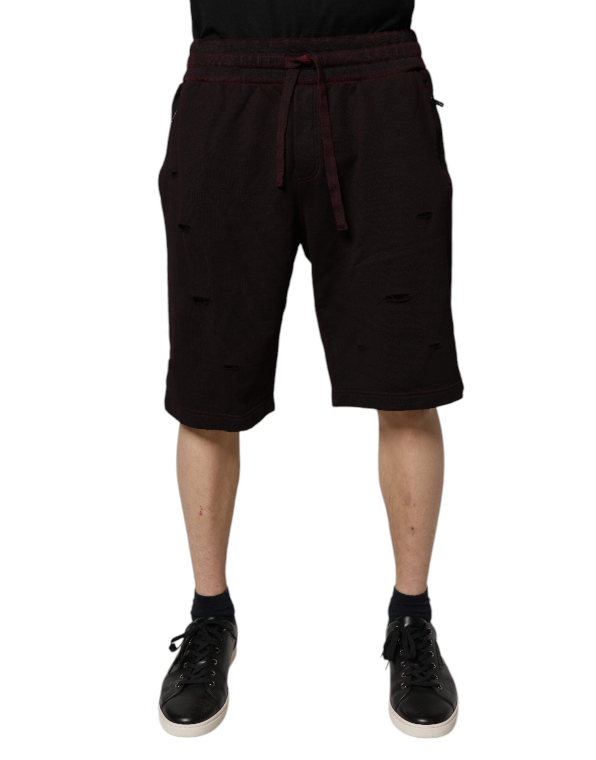 Dolce & Gabbana Bordeaux Cotton Bermuda SweatMen's Men's Shorts (Pre-Owned)