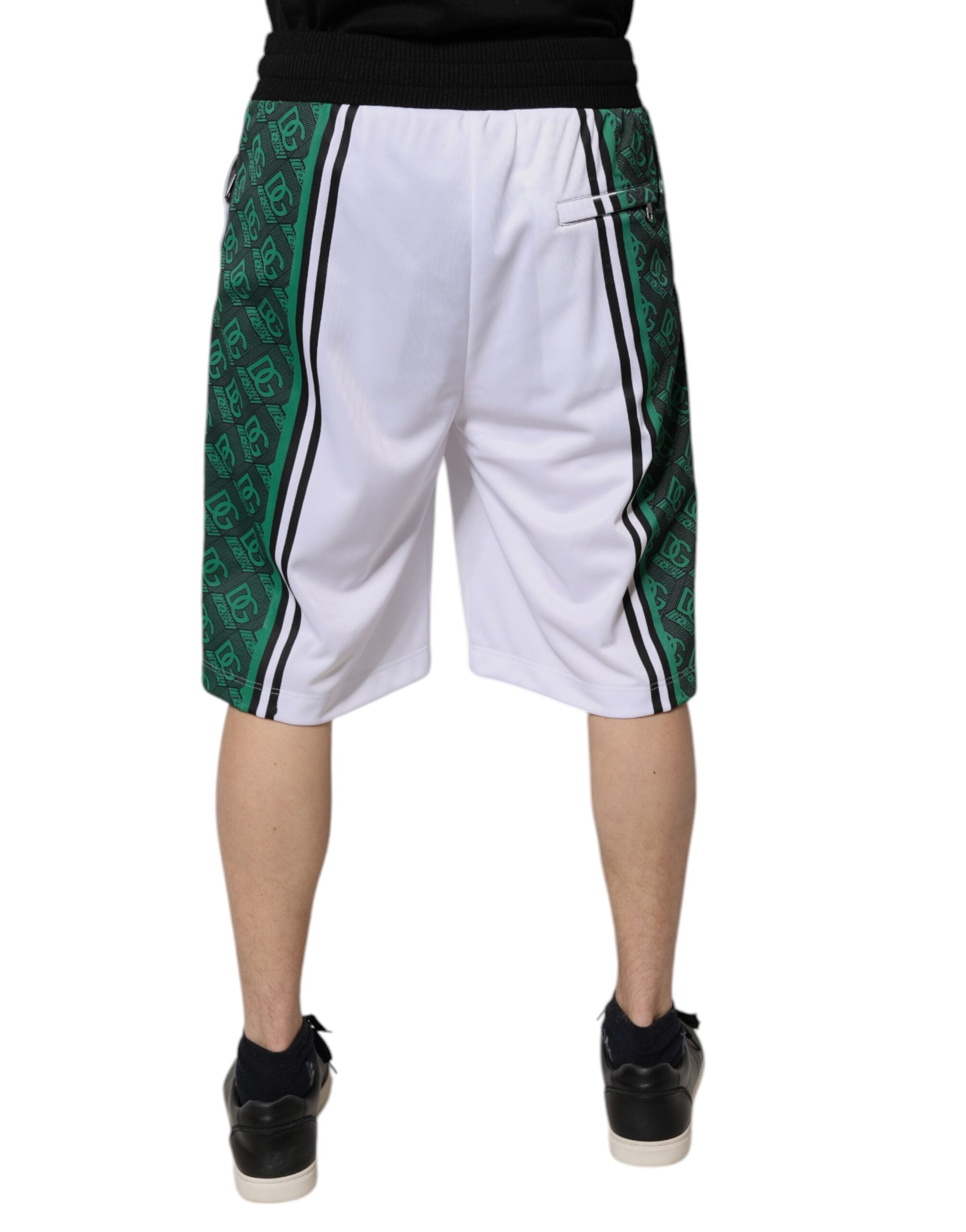 Dolce & Gabbana White Green Men Jersey SweatMen's Men's Shorts (Pre-Owned)