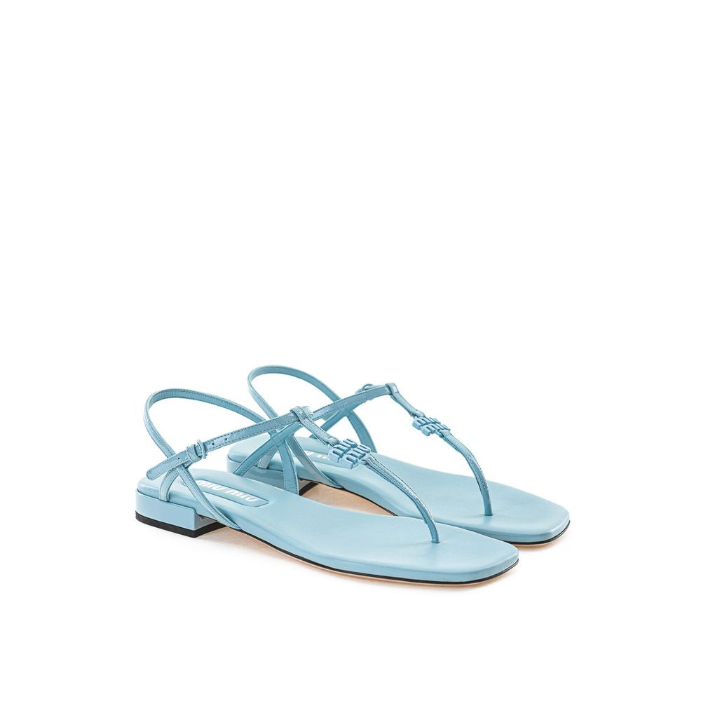 Miu Miu Blue Patent Leather Flip-Flop Women's Sandal