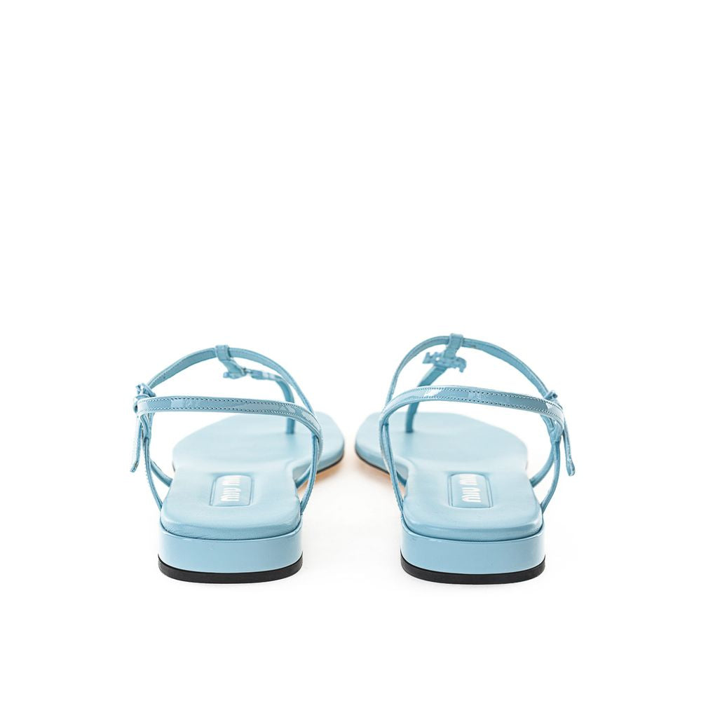 Miu Miu Blue Patent Leather Flip-Flop Women's Sandal