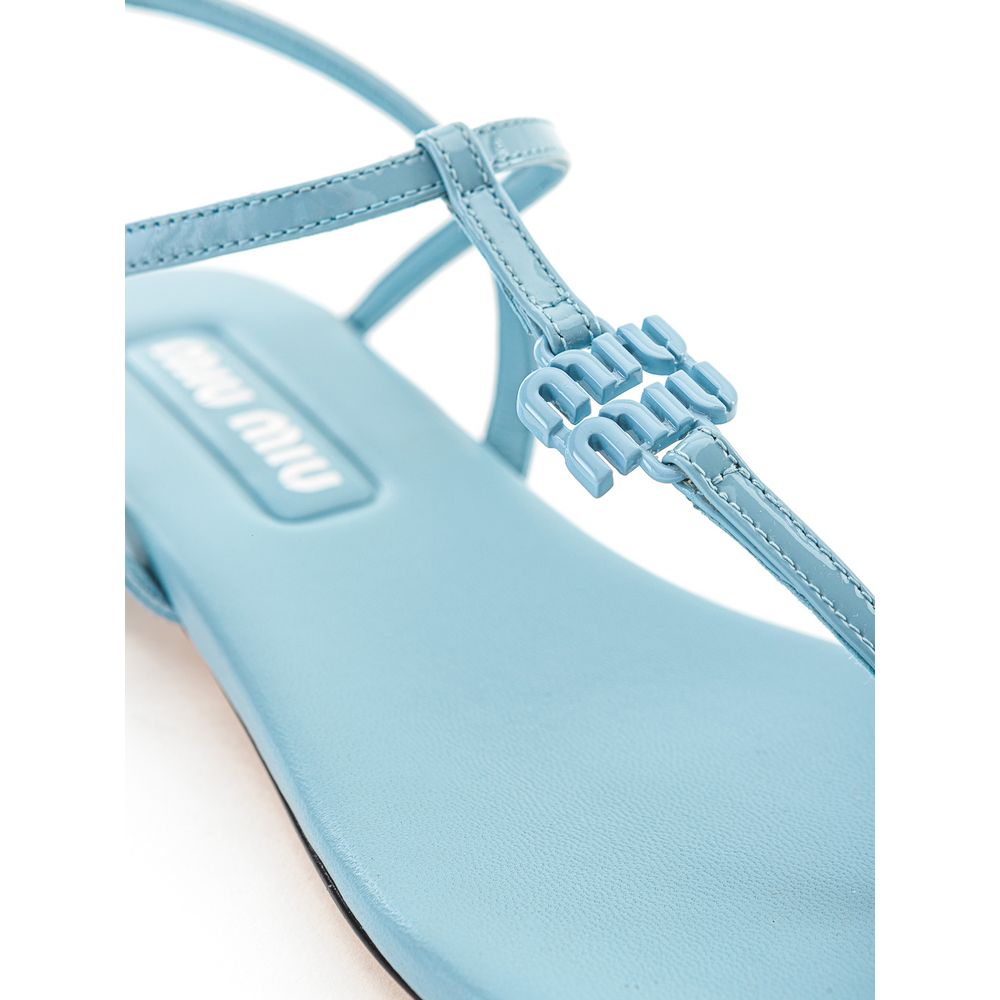 Miu Miu Blue Patent Leather Flip-Flop Women's Sandal