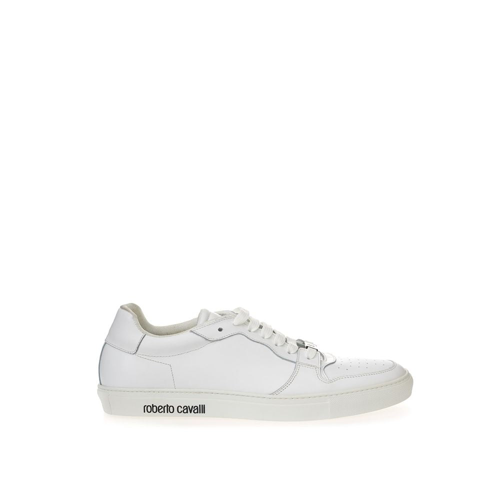 Roberto Cavalli White Leather Low Top Women's Sneakers
