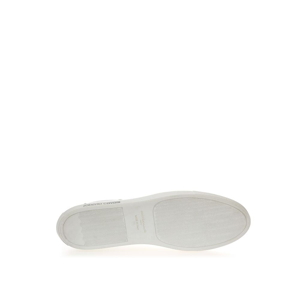 Roberto Cavalli White Leather Low Top Women's Sneakers
