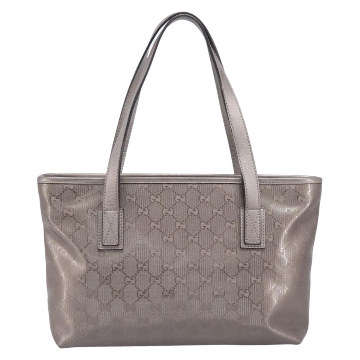Gucci Tote Gg Imprime Silver Canvas Tote Bag Bag (Pre-Owned)