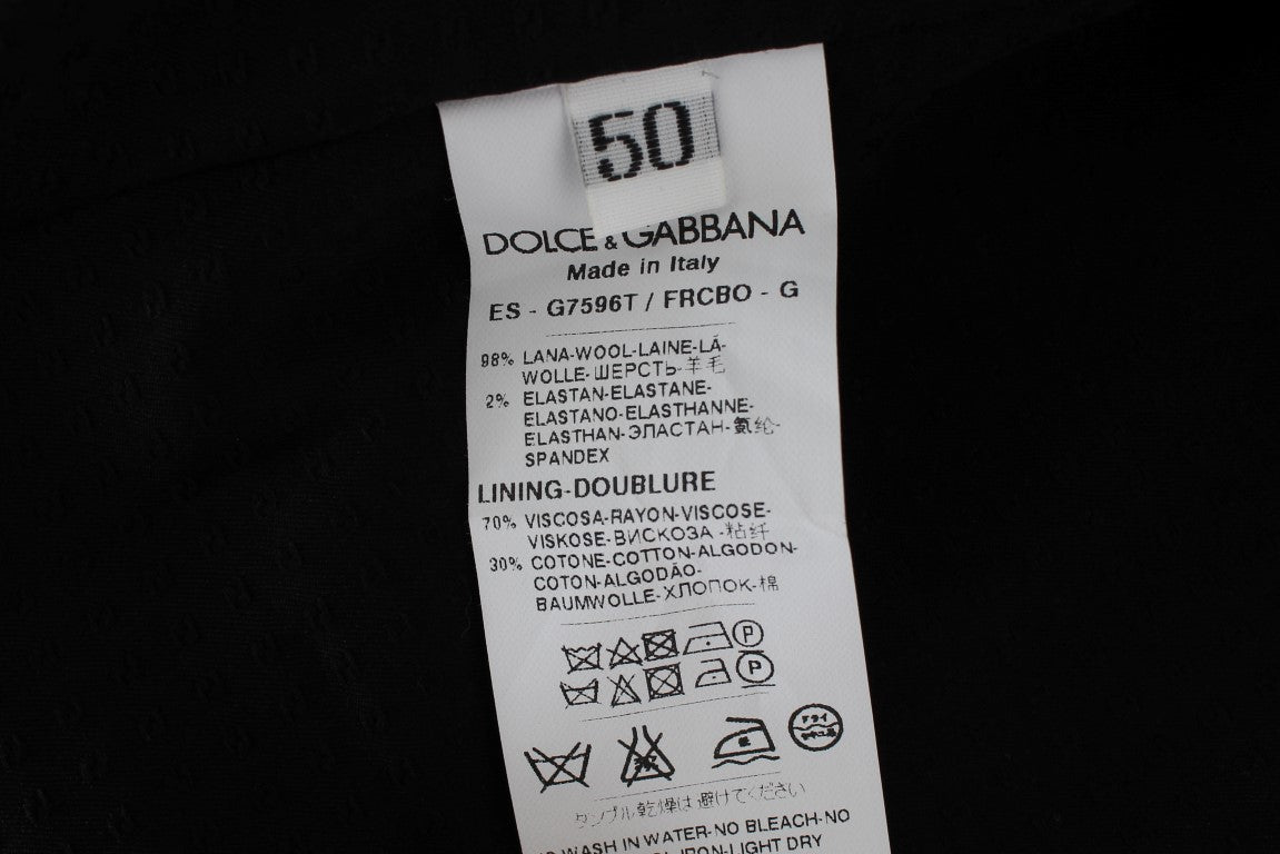 Dolce & Gabbana Elegant Gray Striped Wool Men's Vest