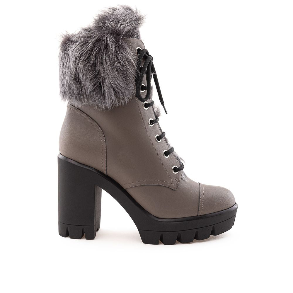 Giuseppe Zanotti Beige Eco Leather Lace-Up Women's Boots