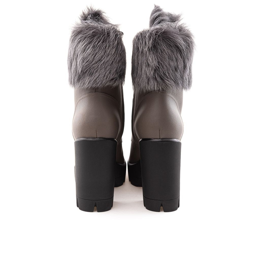 Giuseppe Zanotti Beige Eco Leather Lace-Up Women's Boots