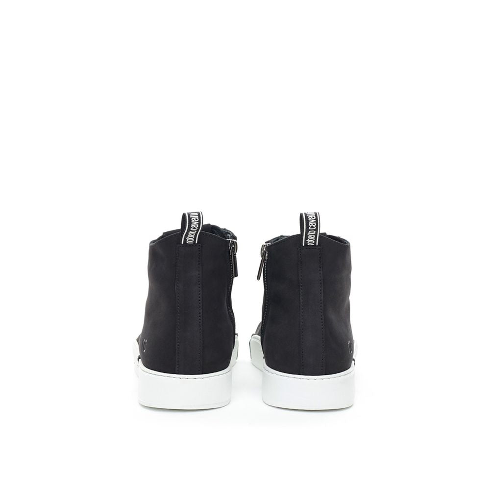 Roberto Cavalli Black Suede Leather High Top Women's Sneakers