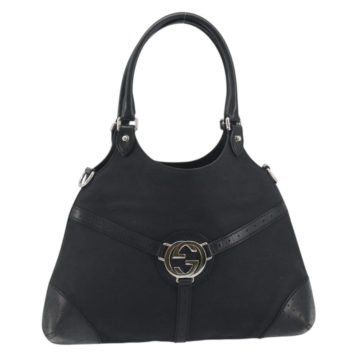 Gucci Reins Web Canvas Black Canvas Shoulder Bag Bag (Pre-Owned)