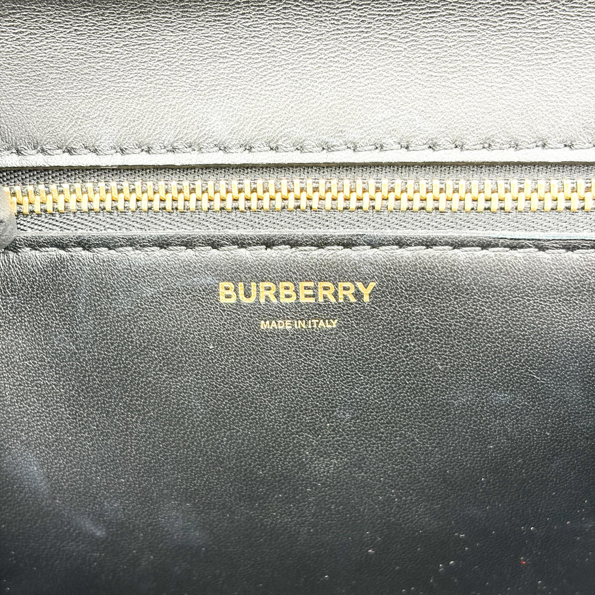 Burberry Tb Shoulder Bag Leather Black Leather Shoulder Bag Bag (Pre-Owned)
