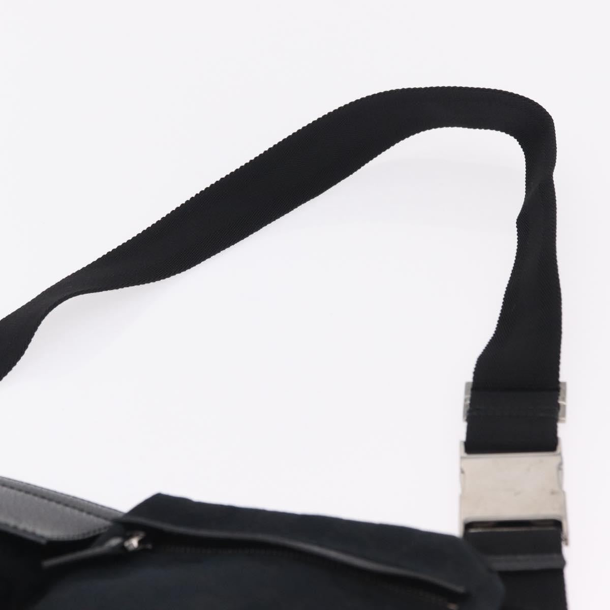 Gucci Vintage Double Web Belt Canvas Black Canvas Shoulder Bag Bag (Pre-Owned)