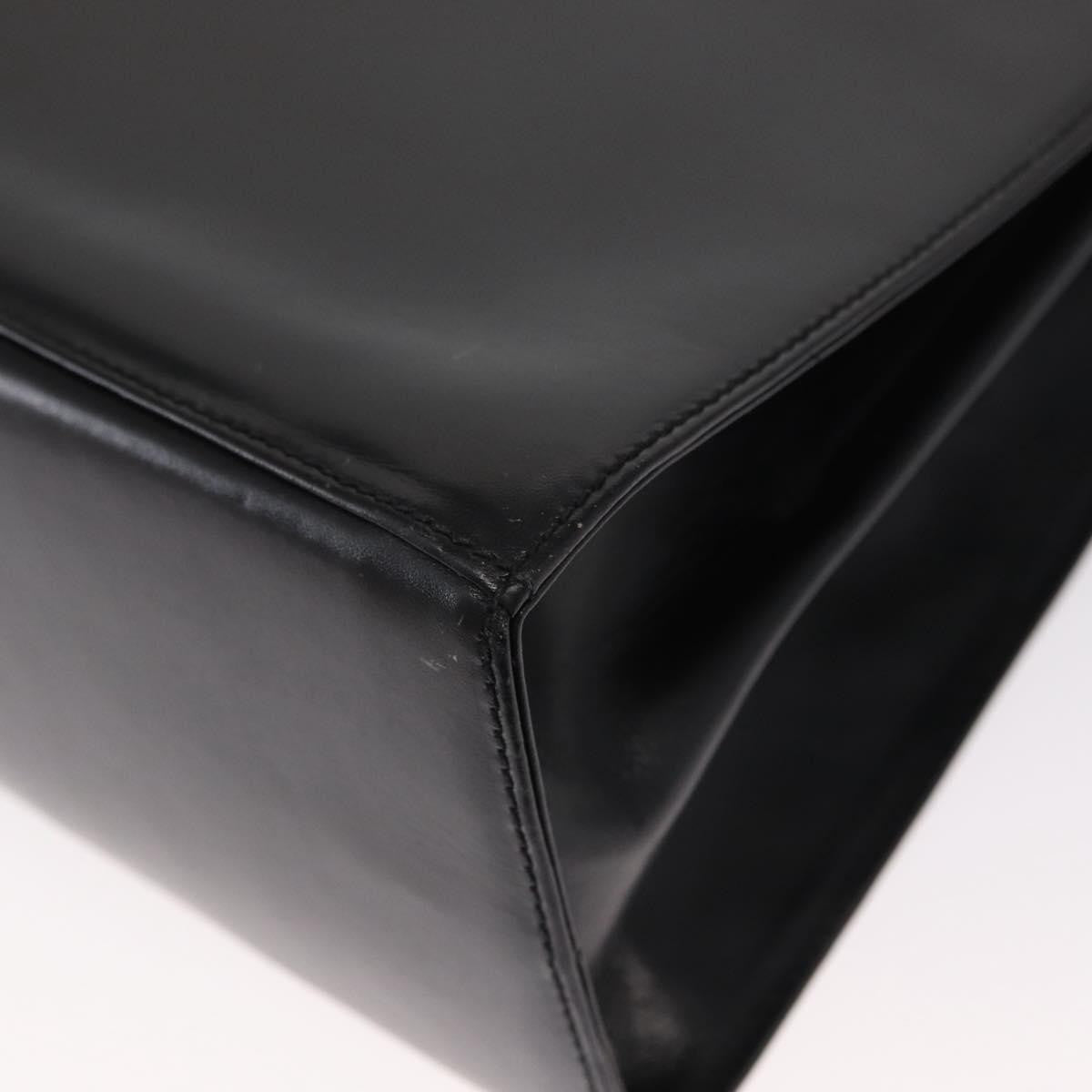 Salvatore Ferragamo Convertible Top Handle Leather Black Leather Handbag (Pre-Owned)