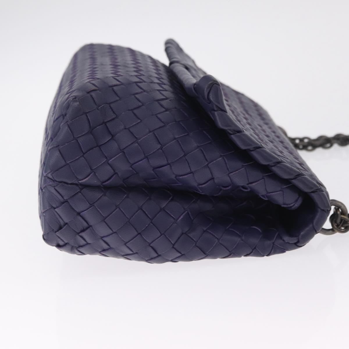 Bottega Veneta Olimpia Intrecciato Nappa Purple Leather Crossbody Bag Bag (Pre-Owned)