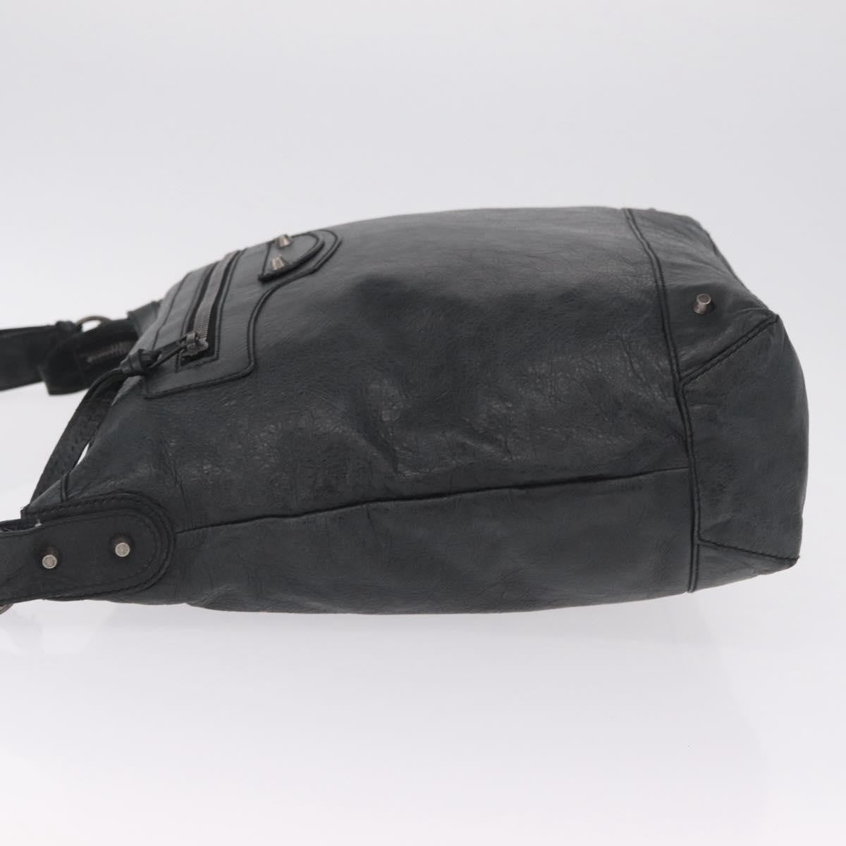 Balenciaga Arena Day Messenger Classic Studs Leather Black Leather Handbag (Pre-Owned)