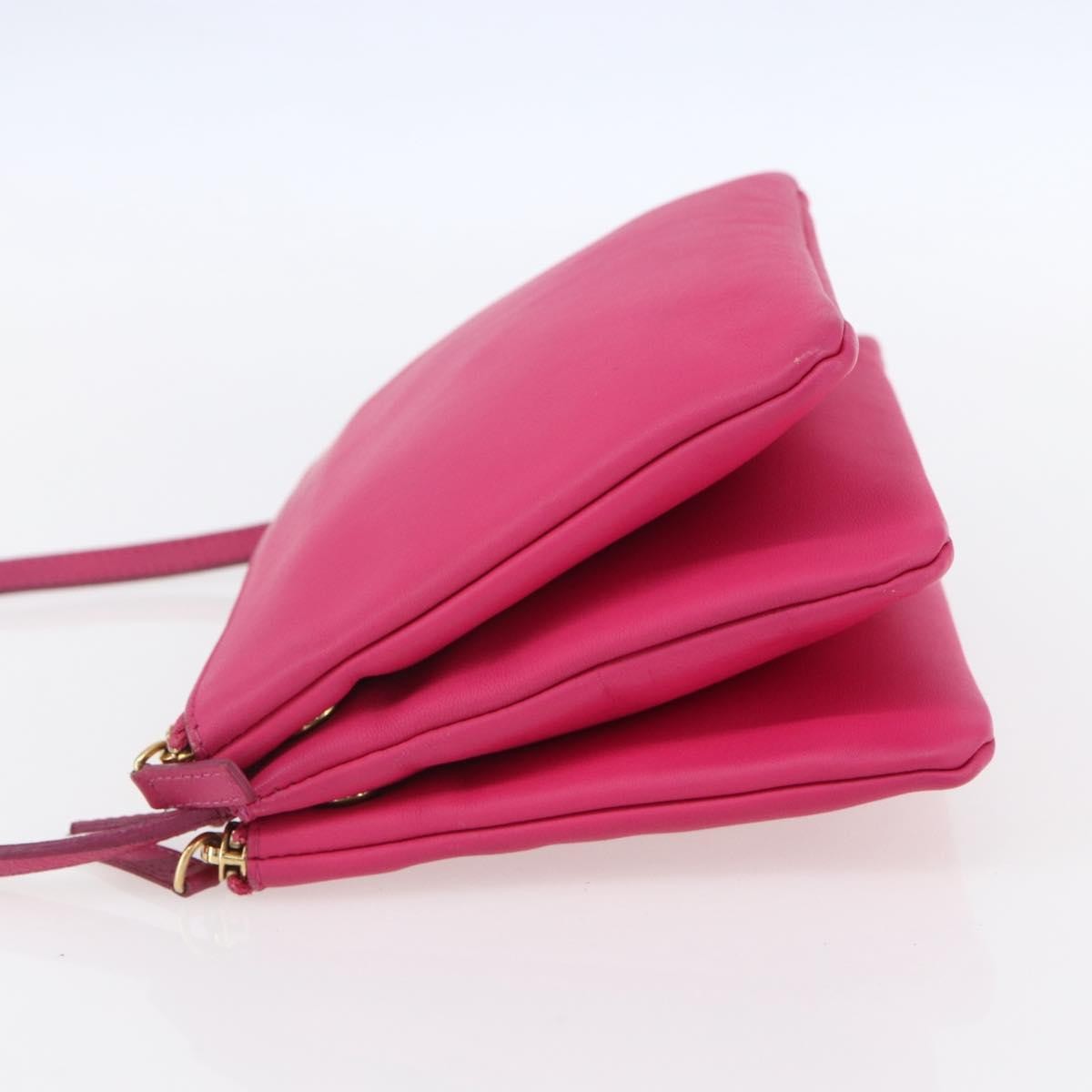 Celine Trio Leather Pink Leather Shoulder Bag Bag (Pre-Owned)