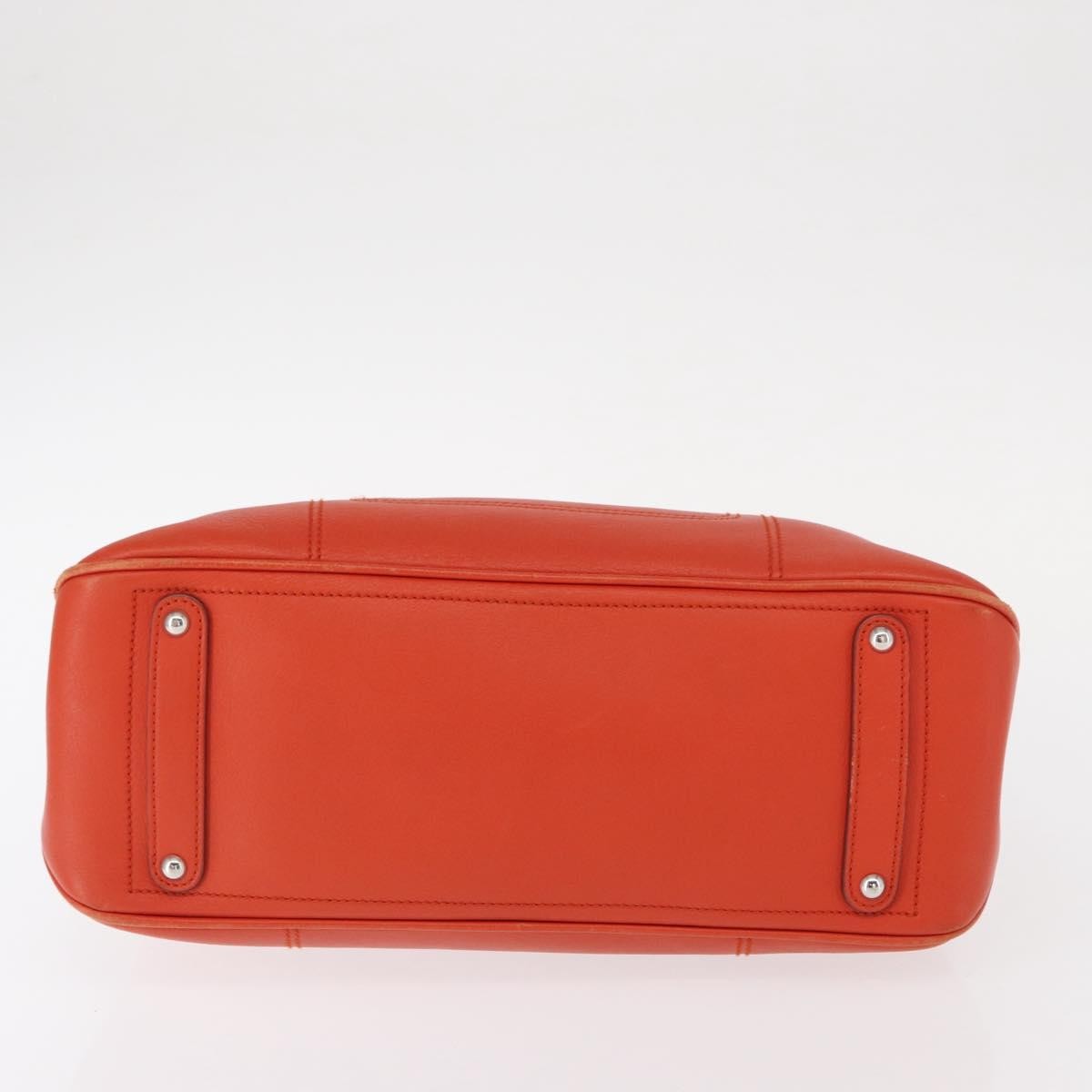 Salvatore Ferragamo Gancini Leather Orange Leather Handbag (Pre-Owned)